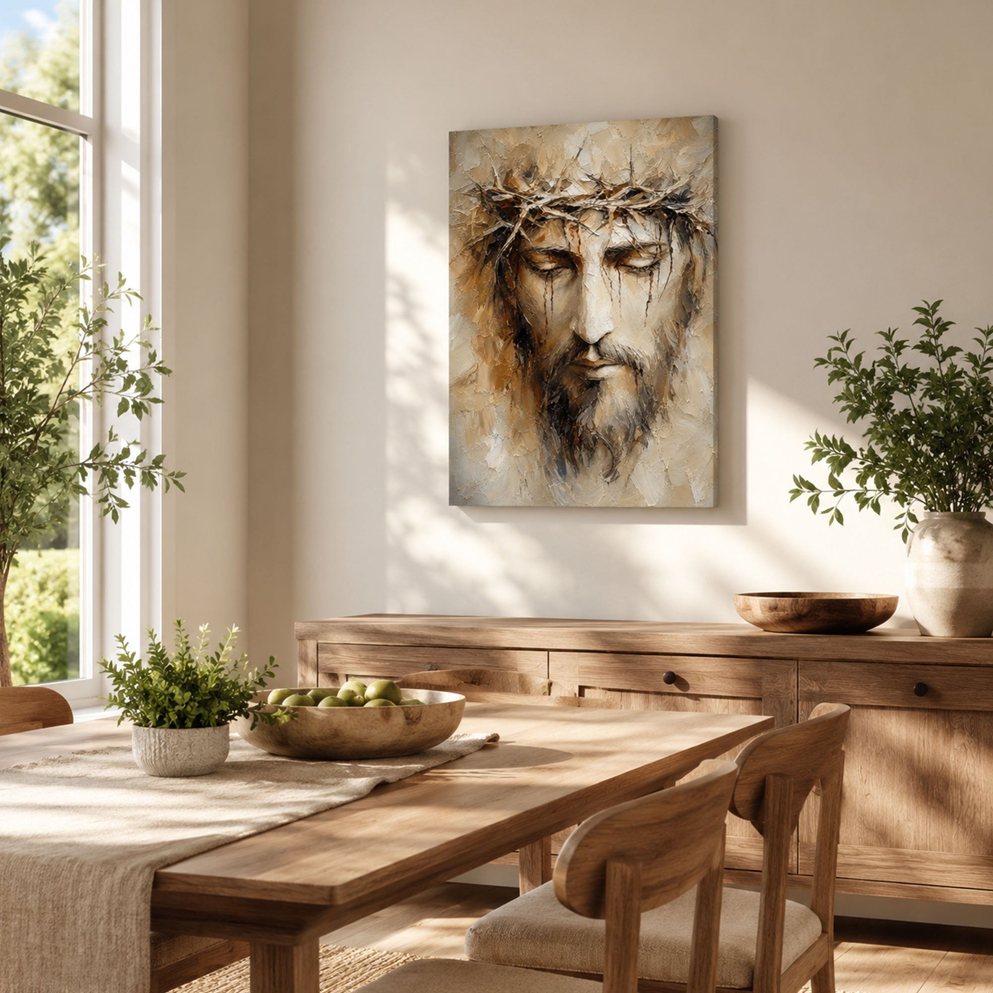 Jesus Crown of Thorns Canvas Print, Passion of Christ Christian Wall Decor, Faith Gift