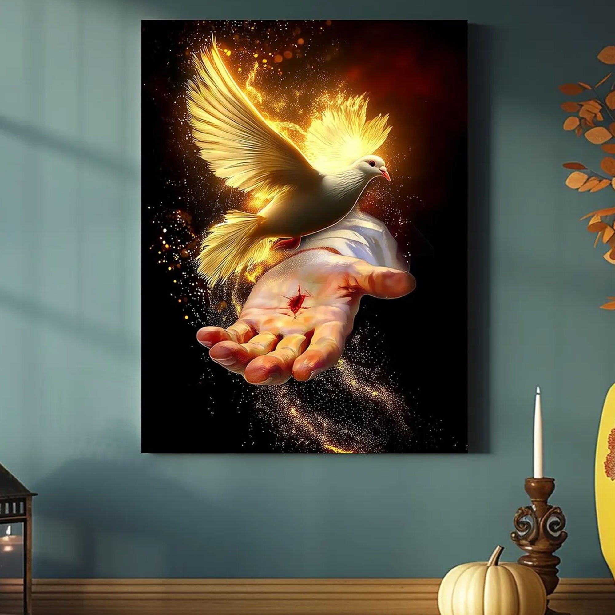 Holy Spirit Dove Canvas Print, Christian Faith Wall Art, Symbol of Healing and Divine Presence, Jesus Sacrifice Inspired Decor, Inspirational Spiritual Gift