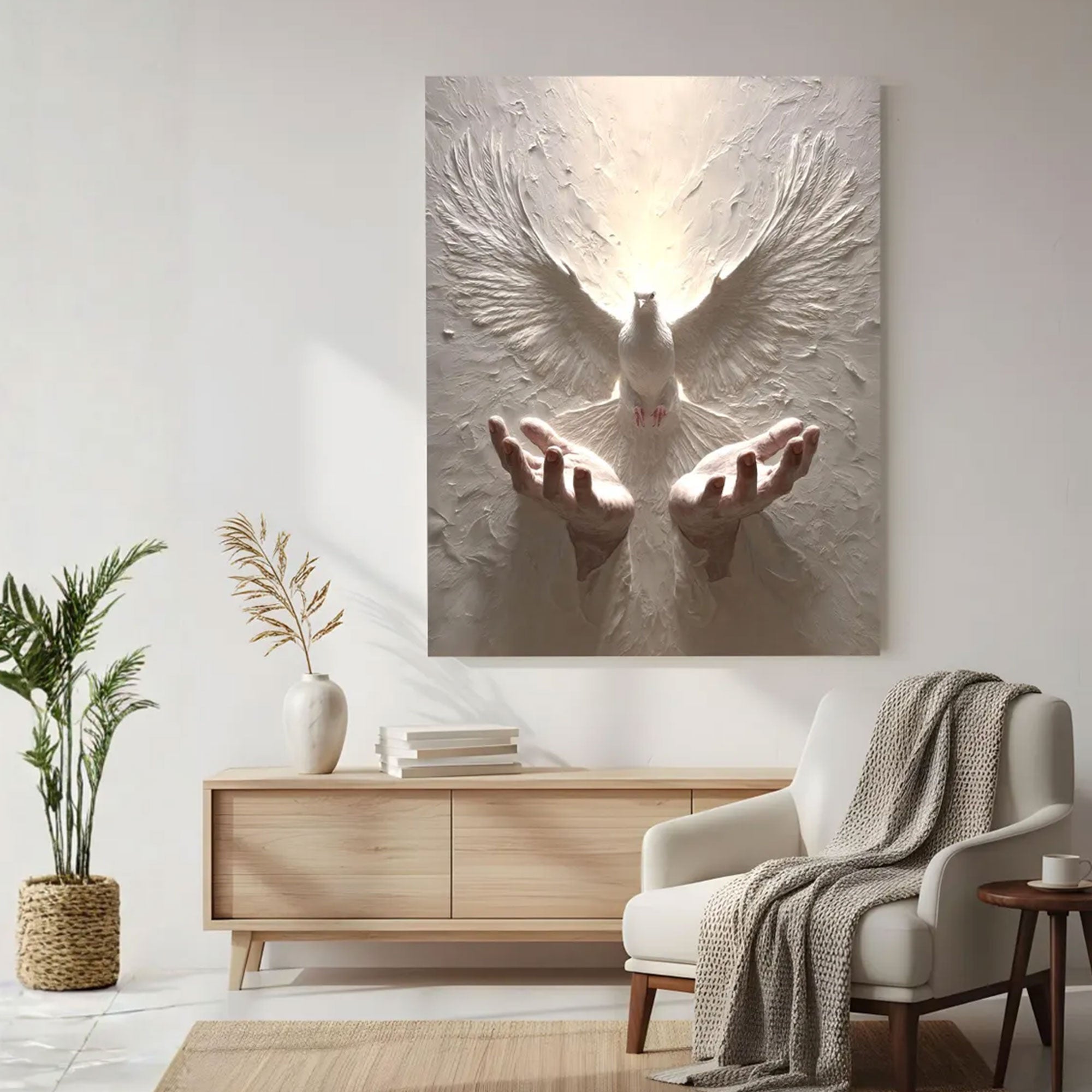 Holy Spirit Dove Canvas Print, Christian Wall Art, Symbol of Peace and Divine Presence, Inspirational Faith Decor, Spiritual Gift