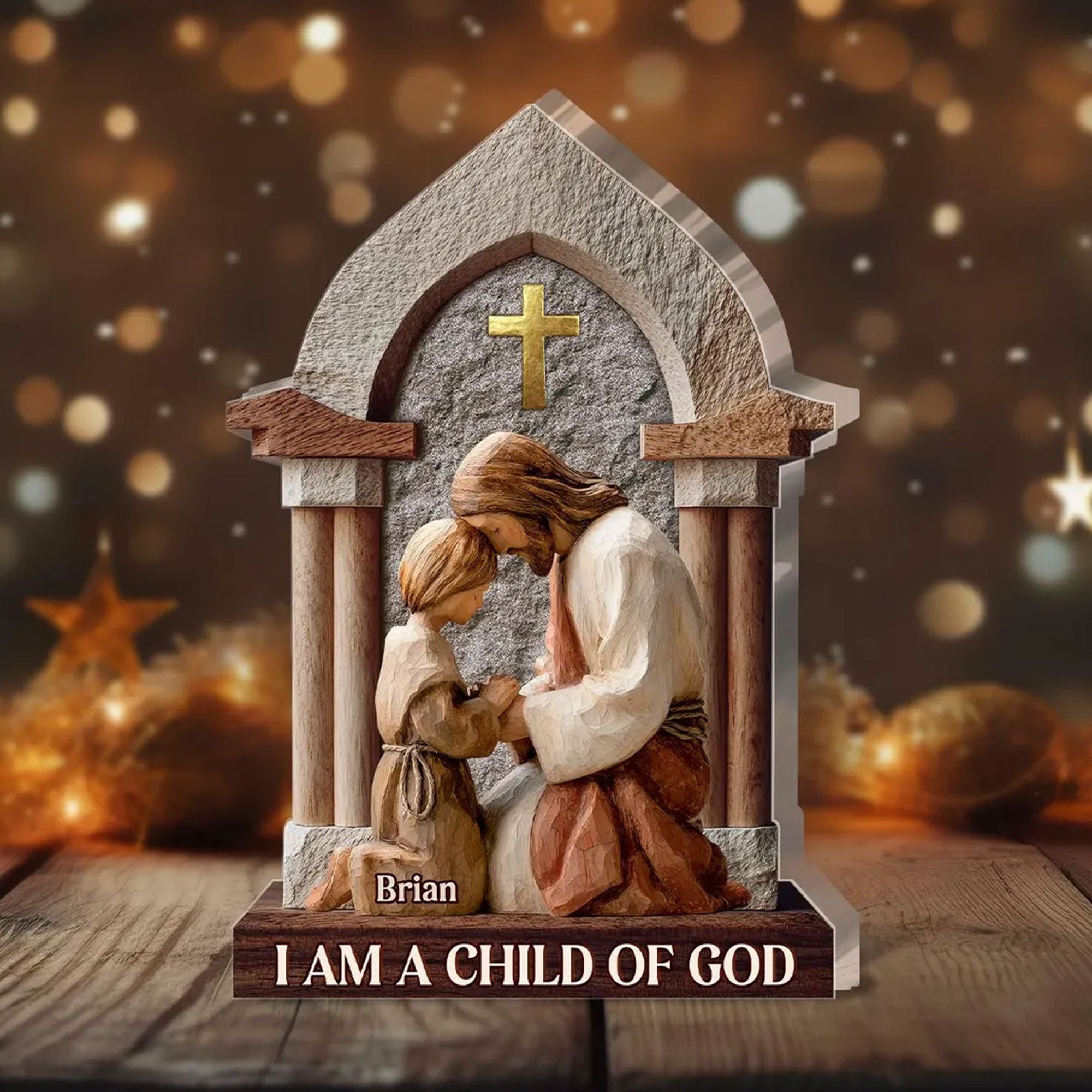 Personalized I Am a Child of God Acrylic Plaque, Custom Name Christian Gift for Kids, Baptism Decor, First Communion Keepsake