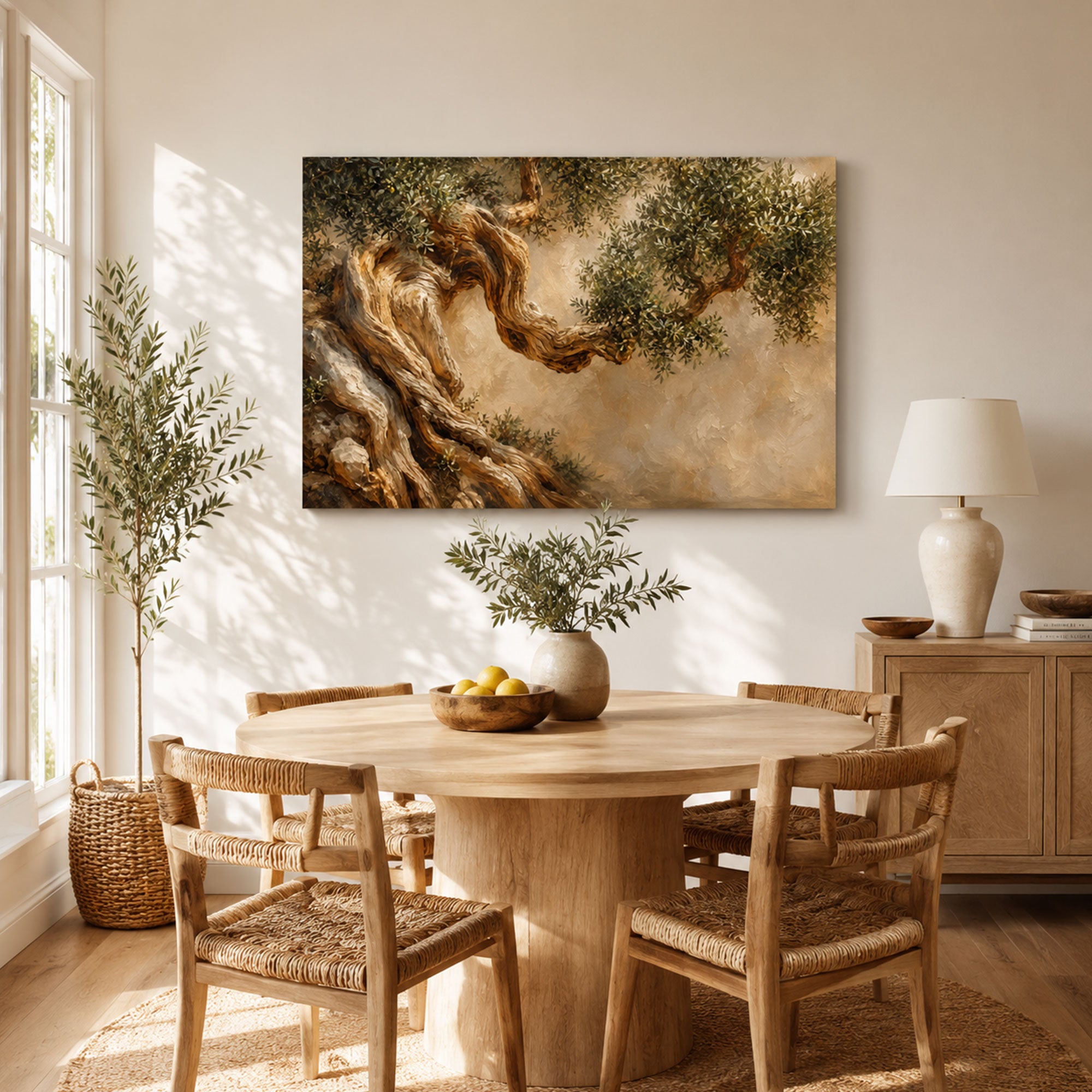 Ancient Olive Tree Canvas Print, Biblical Christian Wall Decor, Holy Land Faith Gift