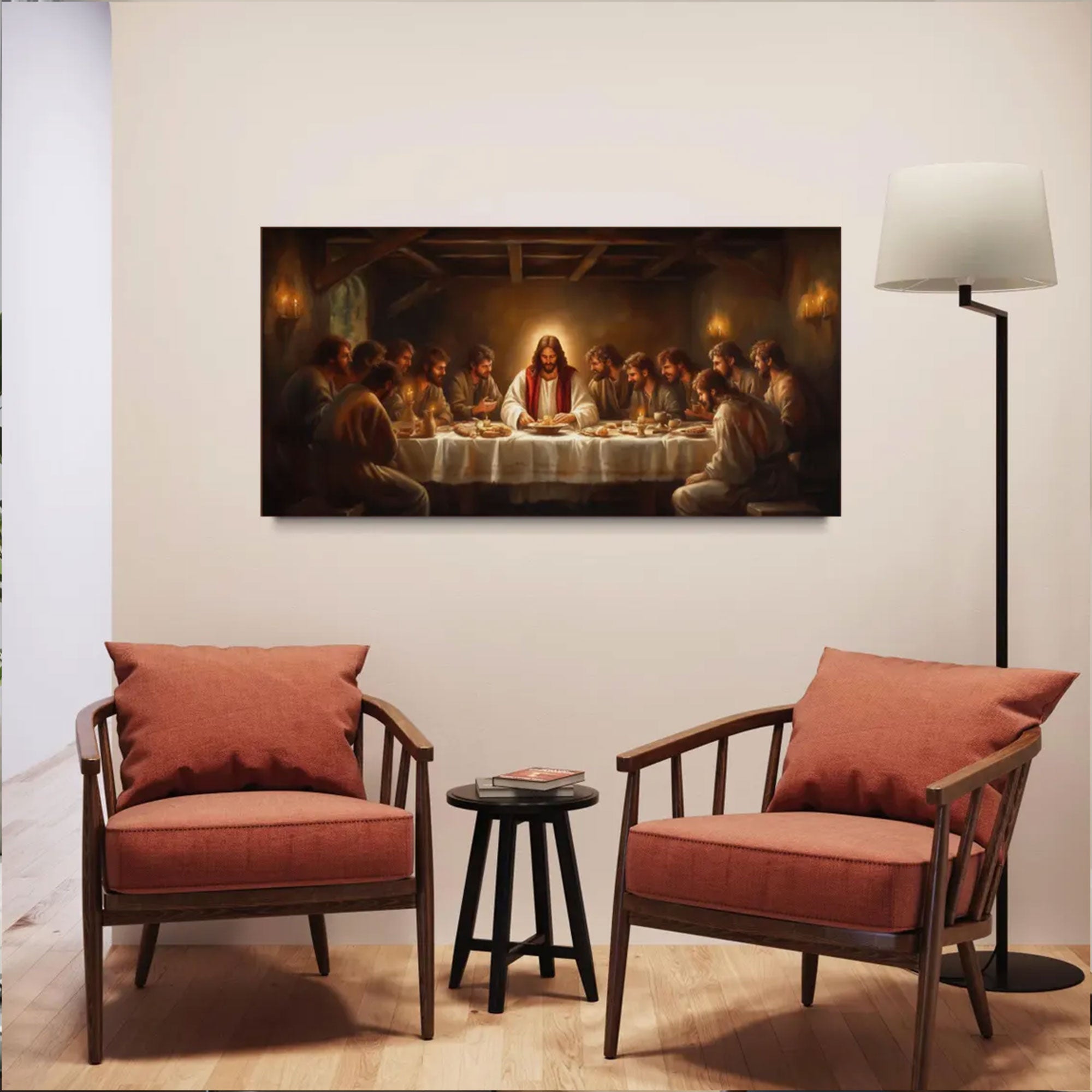 The Last Supper Canvas Print, Jesus and His Twelve Disciples Wall Art, Classical Biblical Painting, Christian Religious Church Home Decor, Faith Gift
