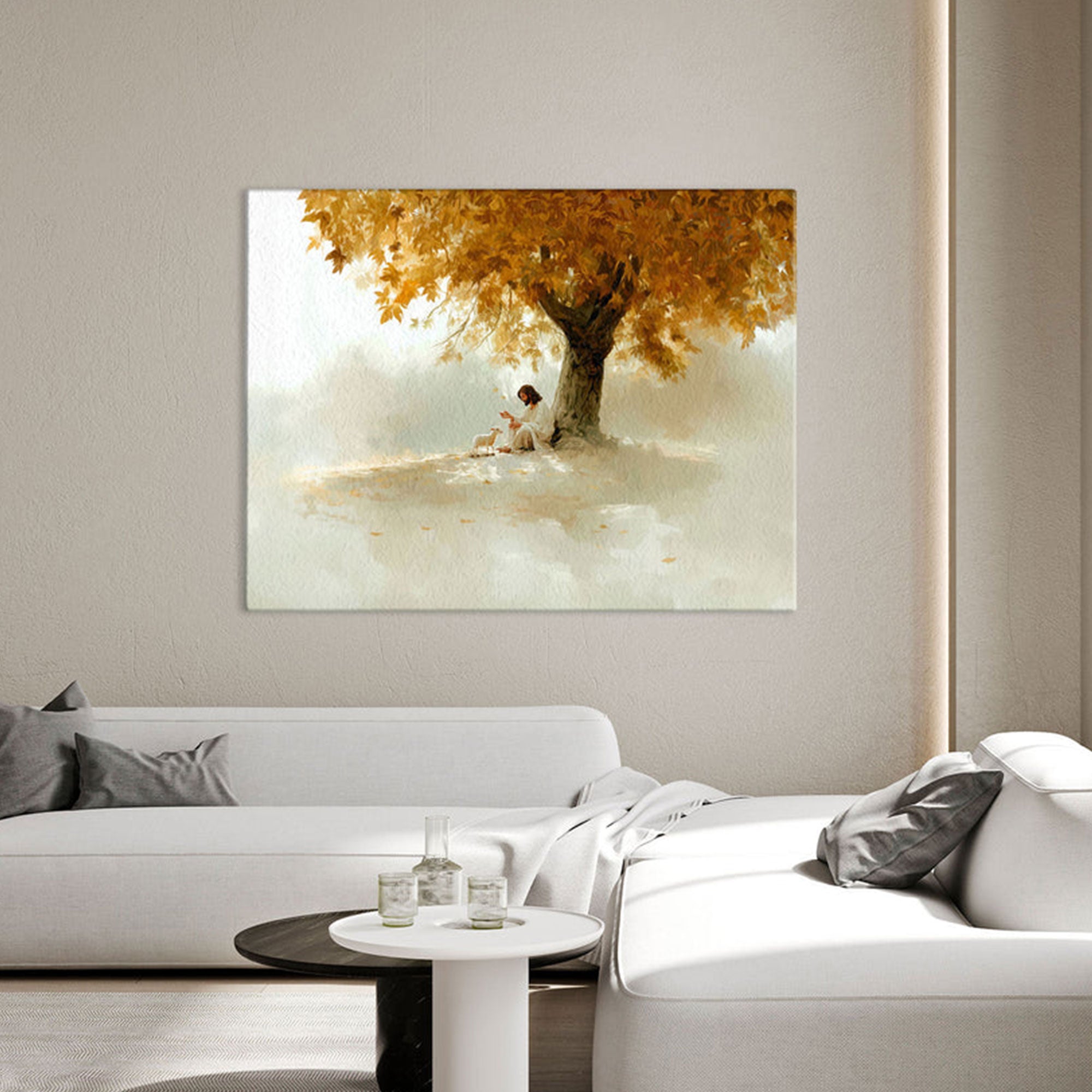 Christ’s Welcome Canvas Print, Jesus Open Arms Wall Art, Christian Faith Decor, Inspirational Religious Artwork