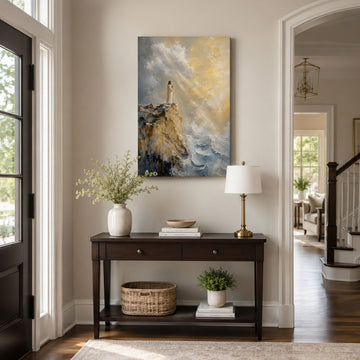 Jesus on the Clifftop Canvas Print, Christian Home Decor
