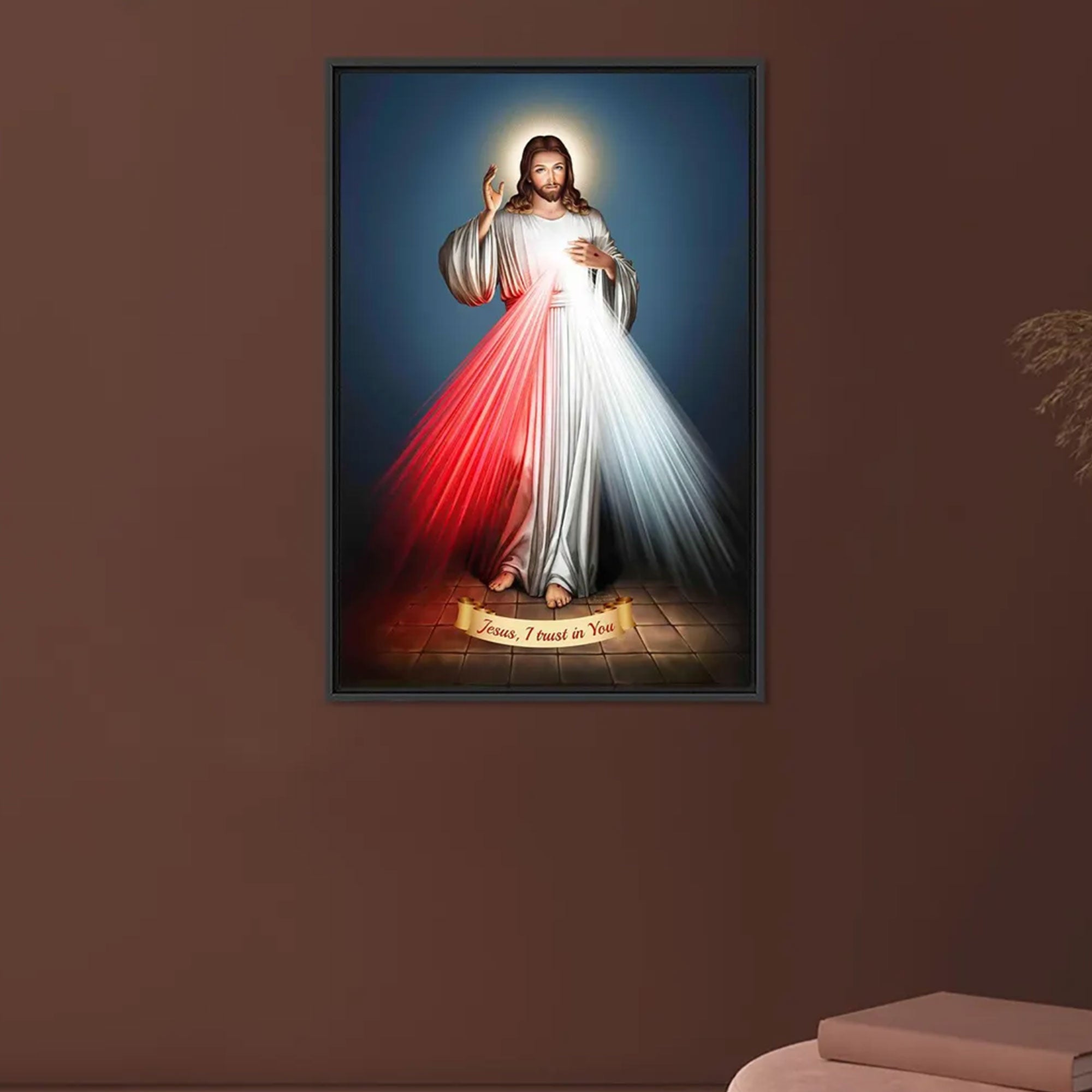 Contemporary Divine Art Canvas Jesus Christ, Mercy Wall Hanging Modern Canvas Print for Spiritual Home Wall Decor
