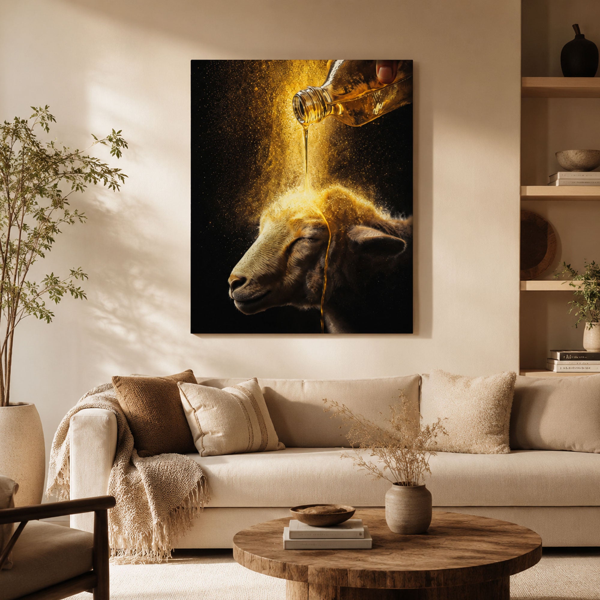“Anointed With His Glory” Psalm 23:5 Canvas Print, Christian Faith Wall Art, Inspirational Scripture Decor