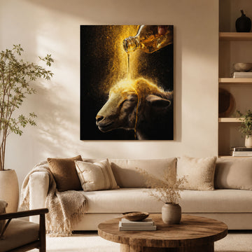 “Anointed With His Glory” Psalm 23:5 Canvas Print, Christian Faith Wall Art, Inspirational Scripture Decor