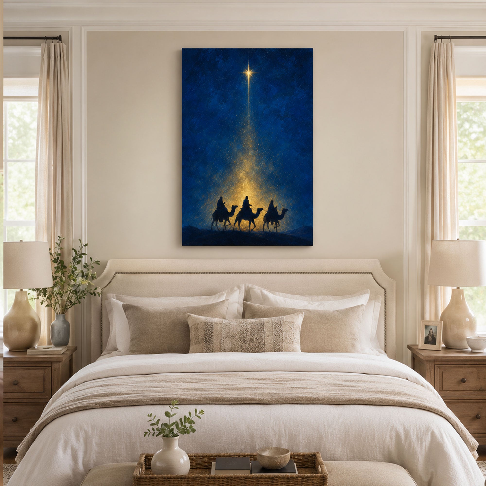Journey of the Magi Canvas Print, Star of Bethlehem Christian Decor