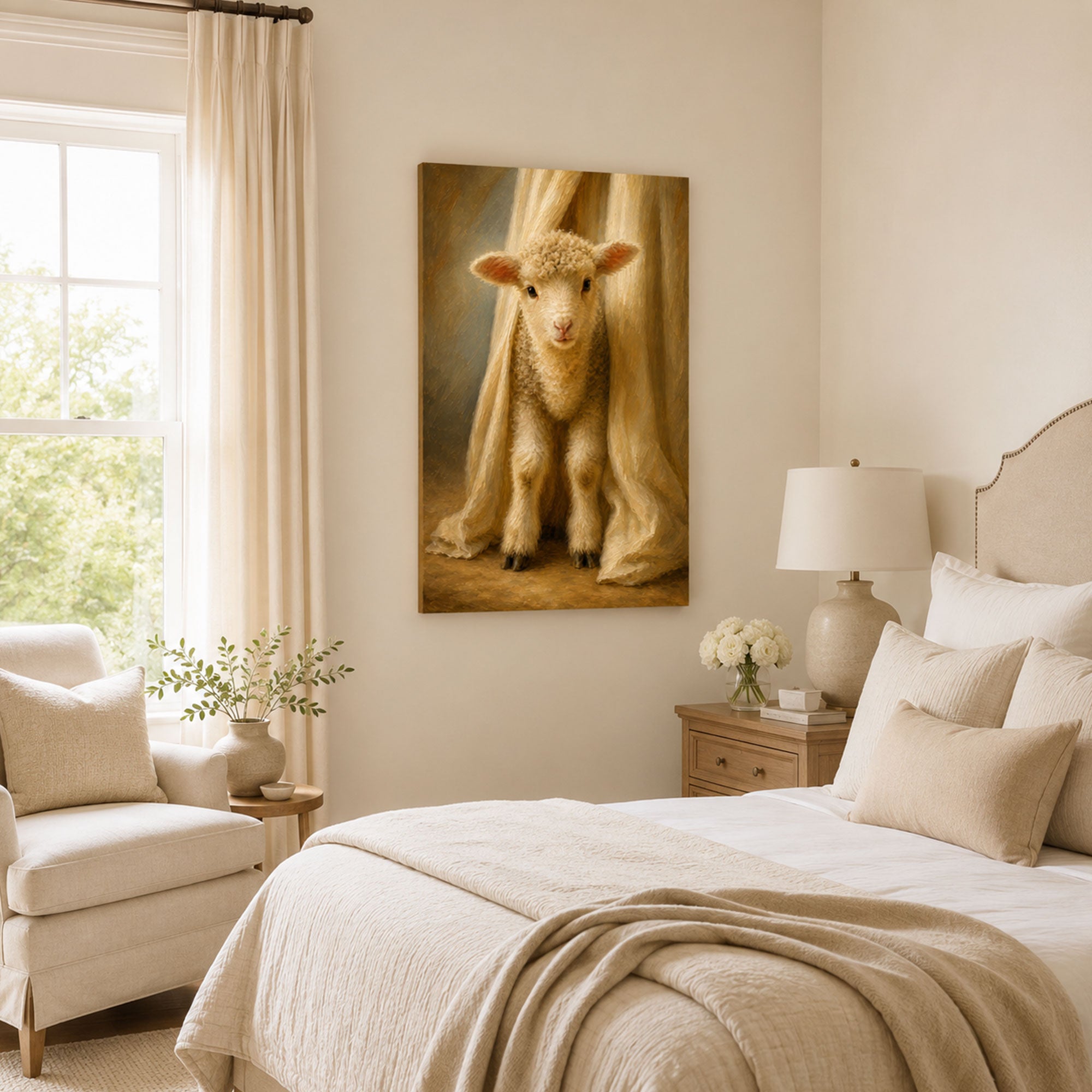 Lamb of God Canvas Print, Jesus Christian Wall Decor, John 1:29 Faith Gift