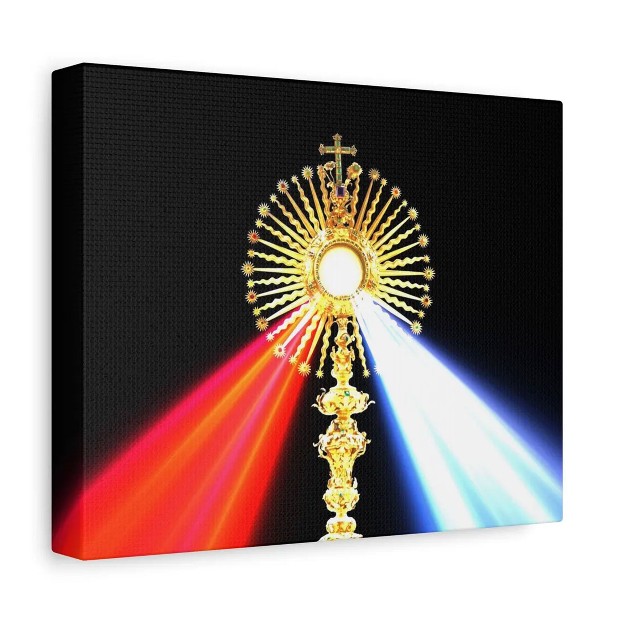 Divine Mercy Jesus Canvas Print, Eucharist Monstrance Religious Wall Art Home Decor