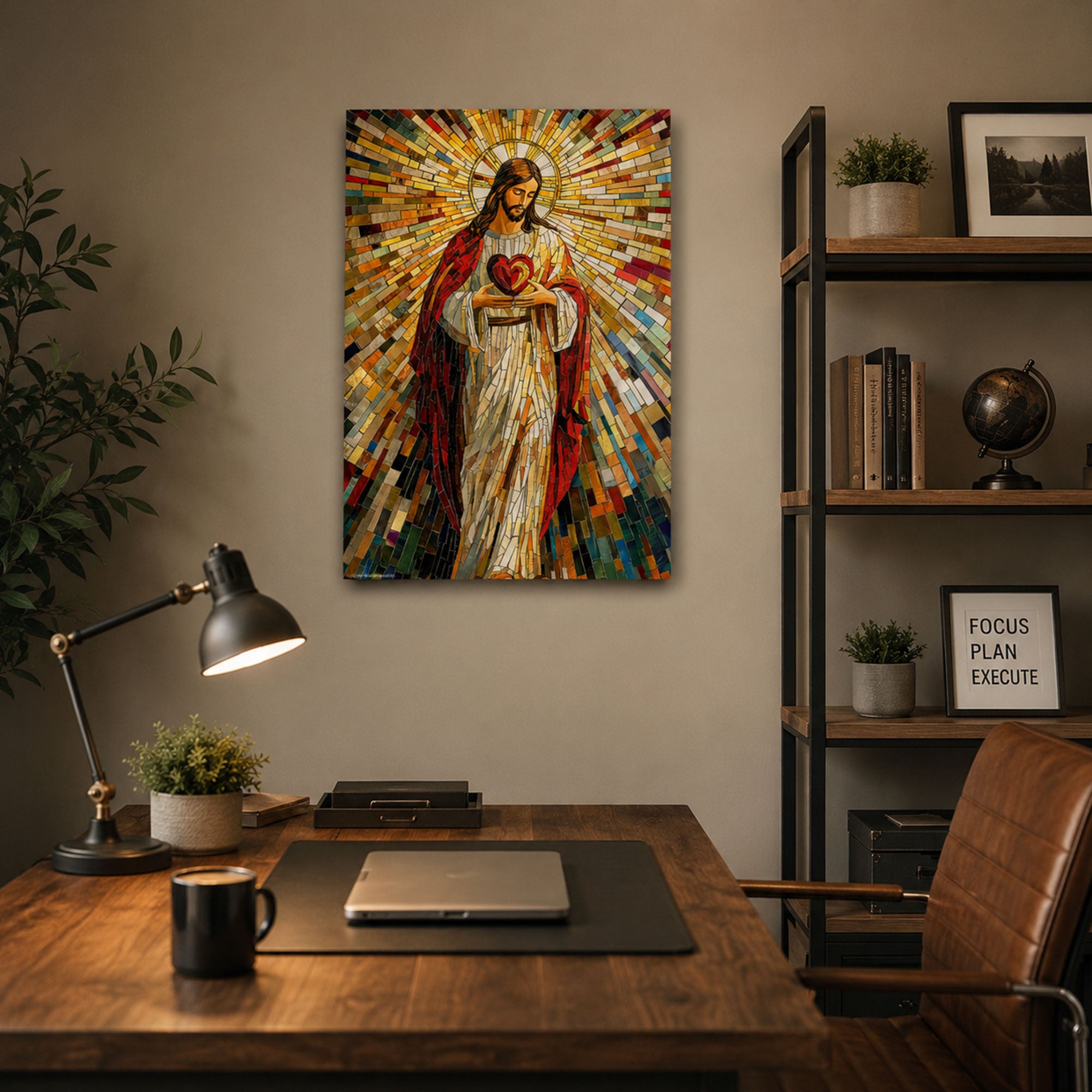 Sacred Heart Jesus Canvas Print, Christian Faith Wall Art, Religious Home Decor Gift
