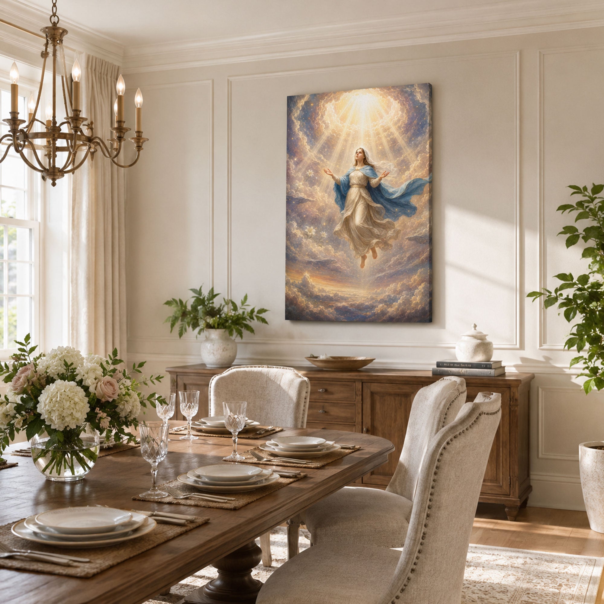 Assumption of the Virgin Mary Canvas Print, Catholic Home Decor