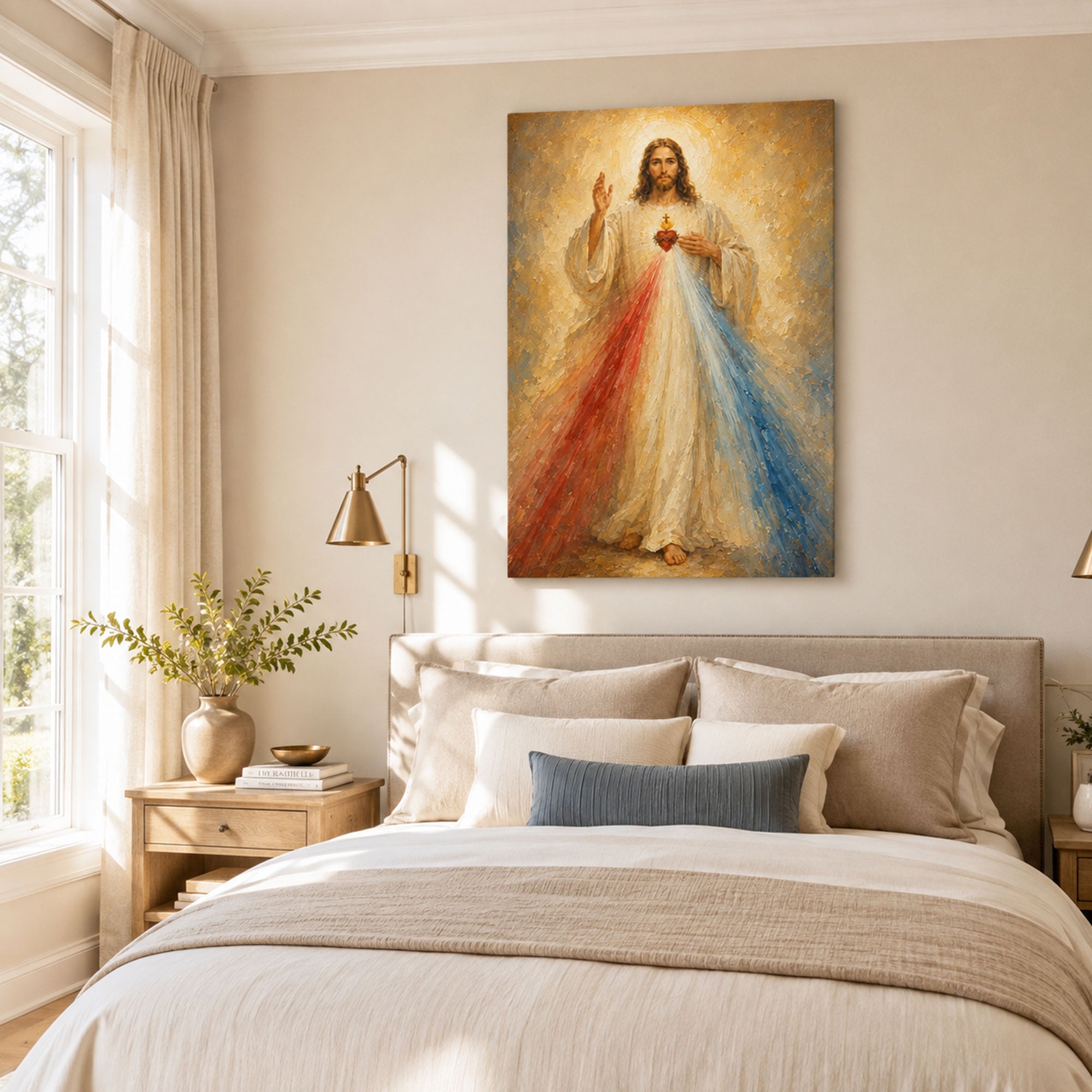 Divine Mercy Jesus Canvas Print, Jesus I Trust in You Catholic Wall Decor, Faith Gift