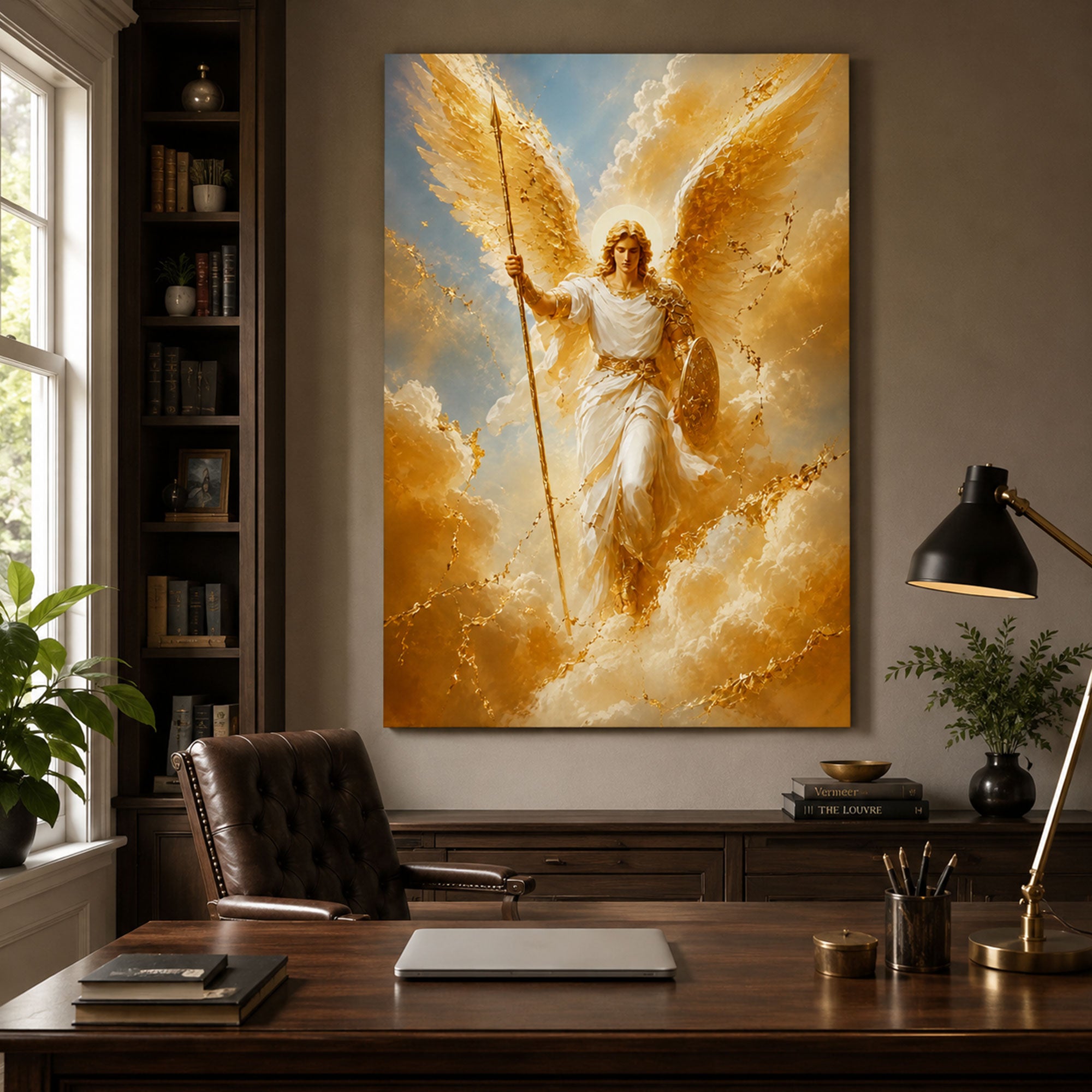 Saint Michael Archangel Canvas Print, Heavenly Warrior Catholic Wall Art, Guardian Faith Home Decor