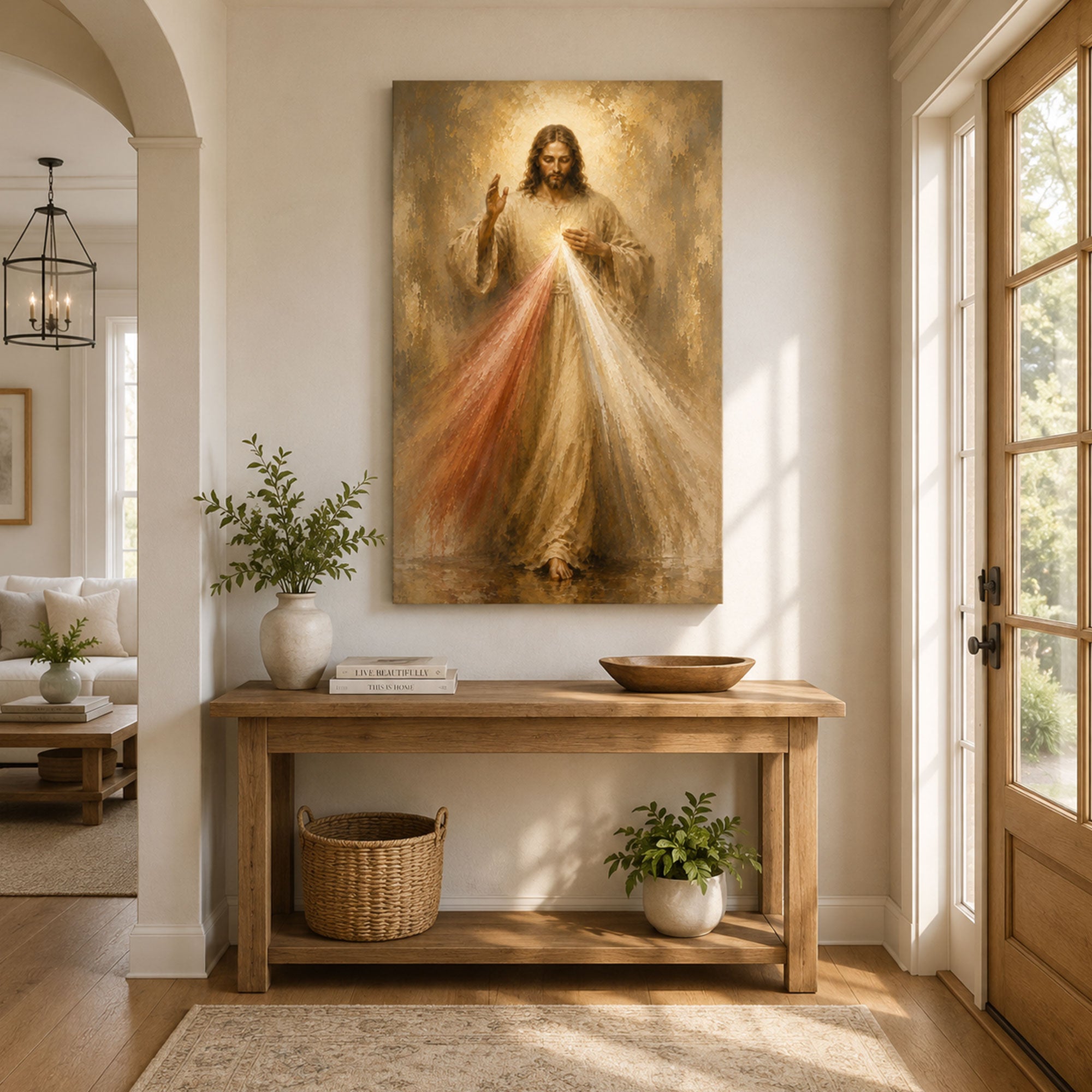 Divine Mercy Jesus Canvas Print, Jesus I Trust in You Catholic Wall Decor, Christian Faith Gift
