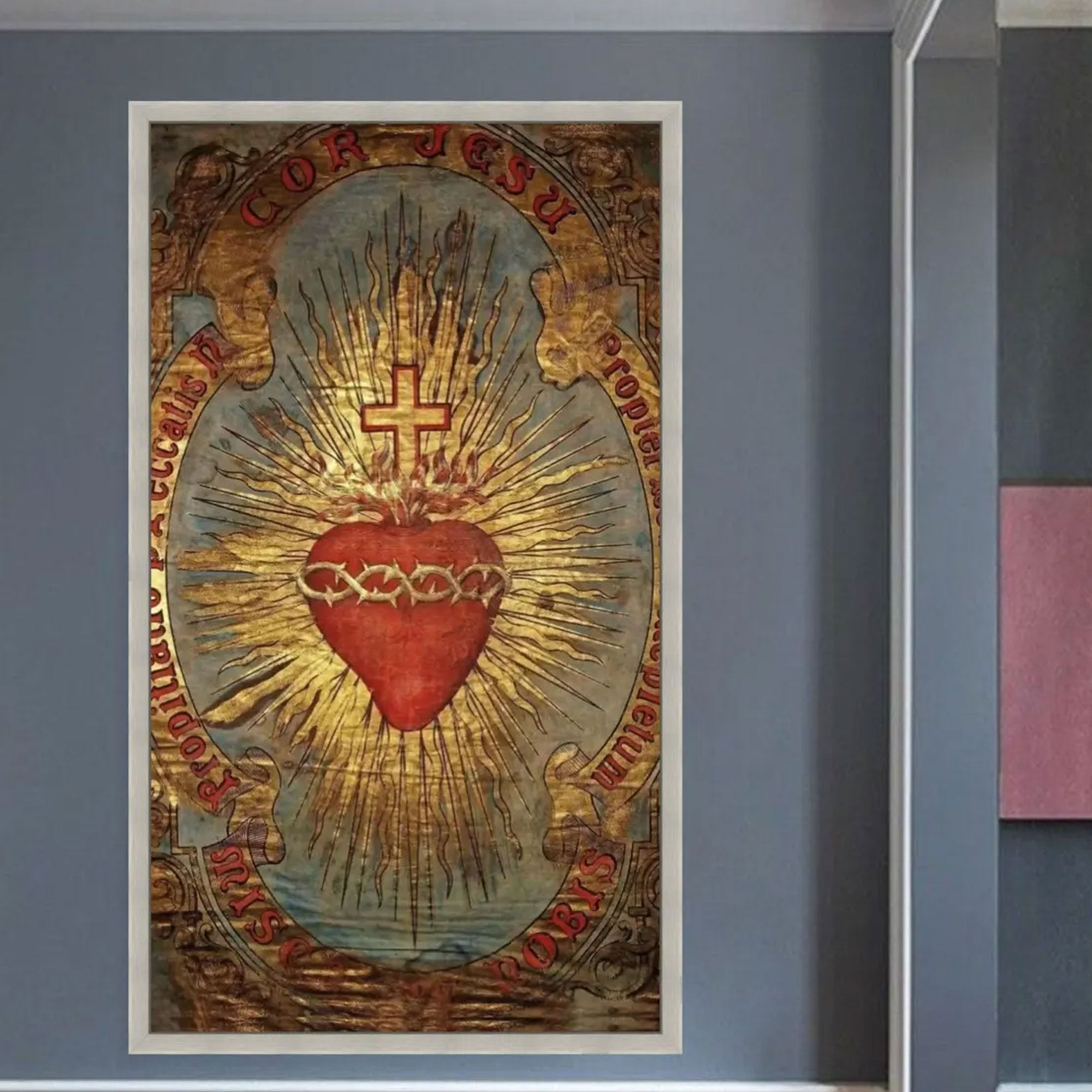 Sacred Heart of Jesus Canvas Wall Art, Catholic Religious Decor, Christian Faith Home Decoration