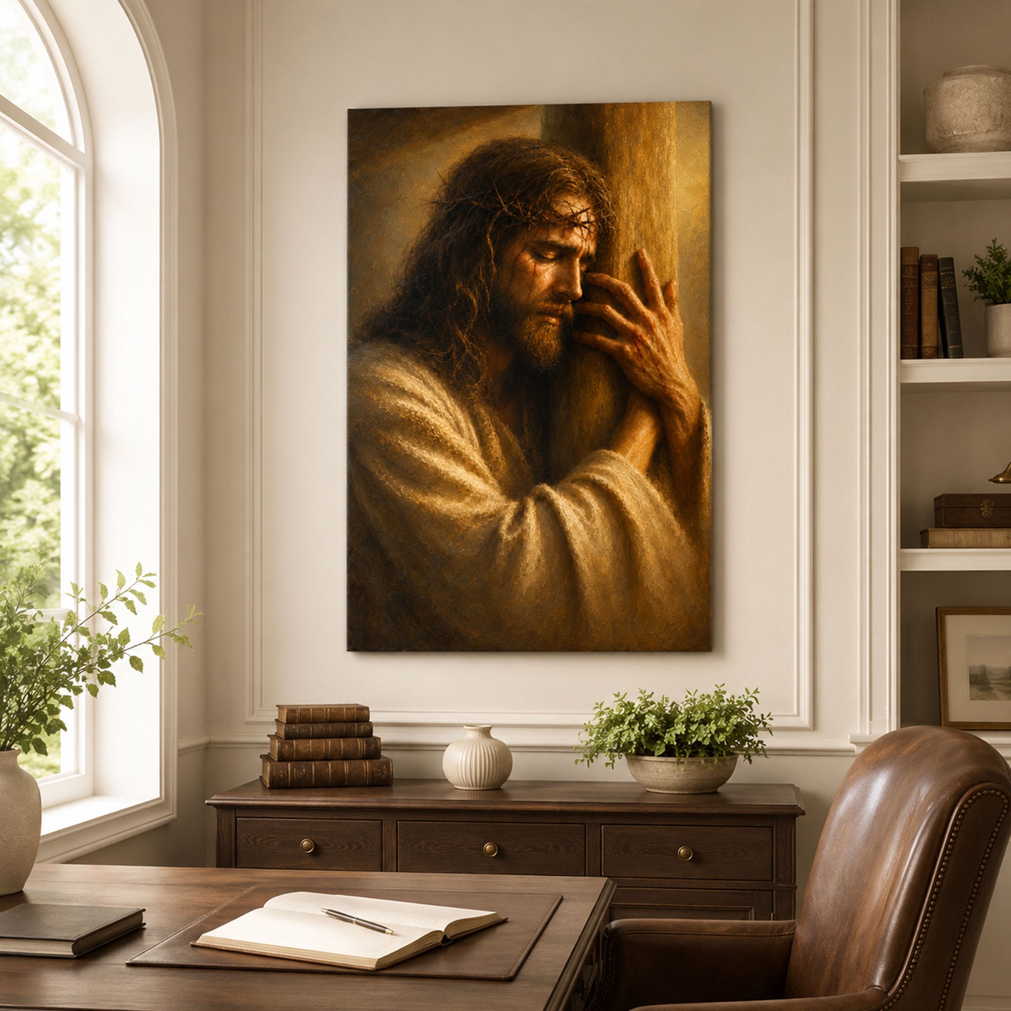 Jesus Carrying the Cross Canvas Print, Christian Home Decor