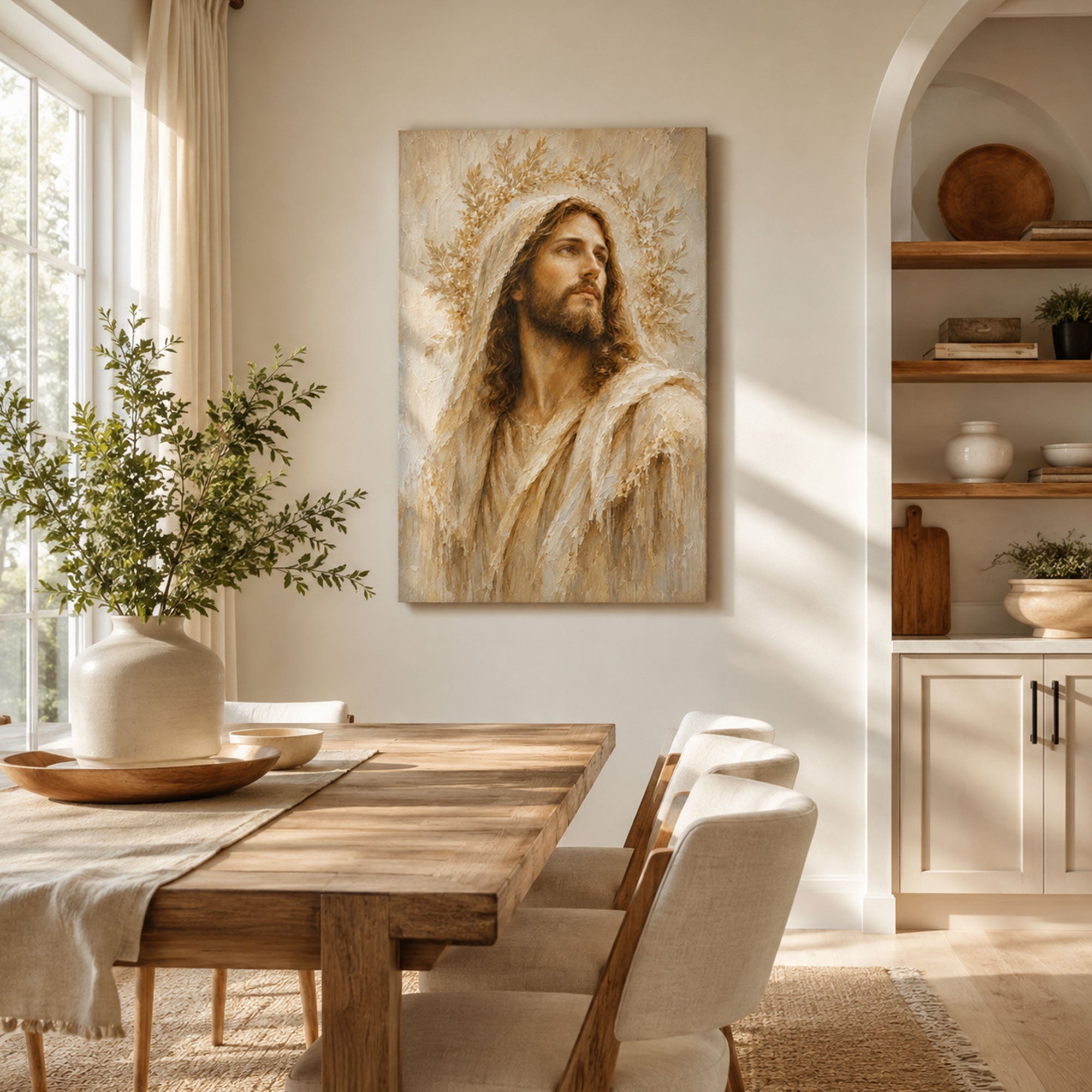 Jesus Christ Portrait Canvas Print, Prince of Peace Christian Wall Decor, Faith Gift