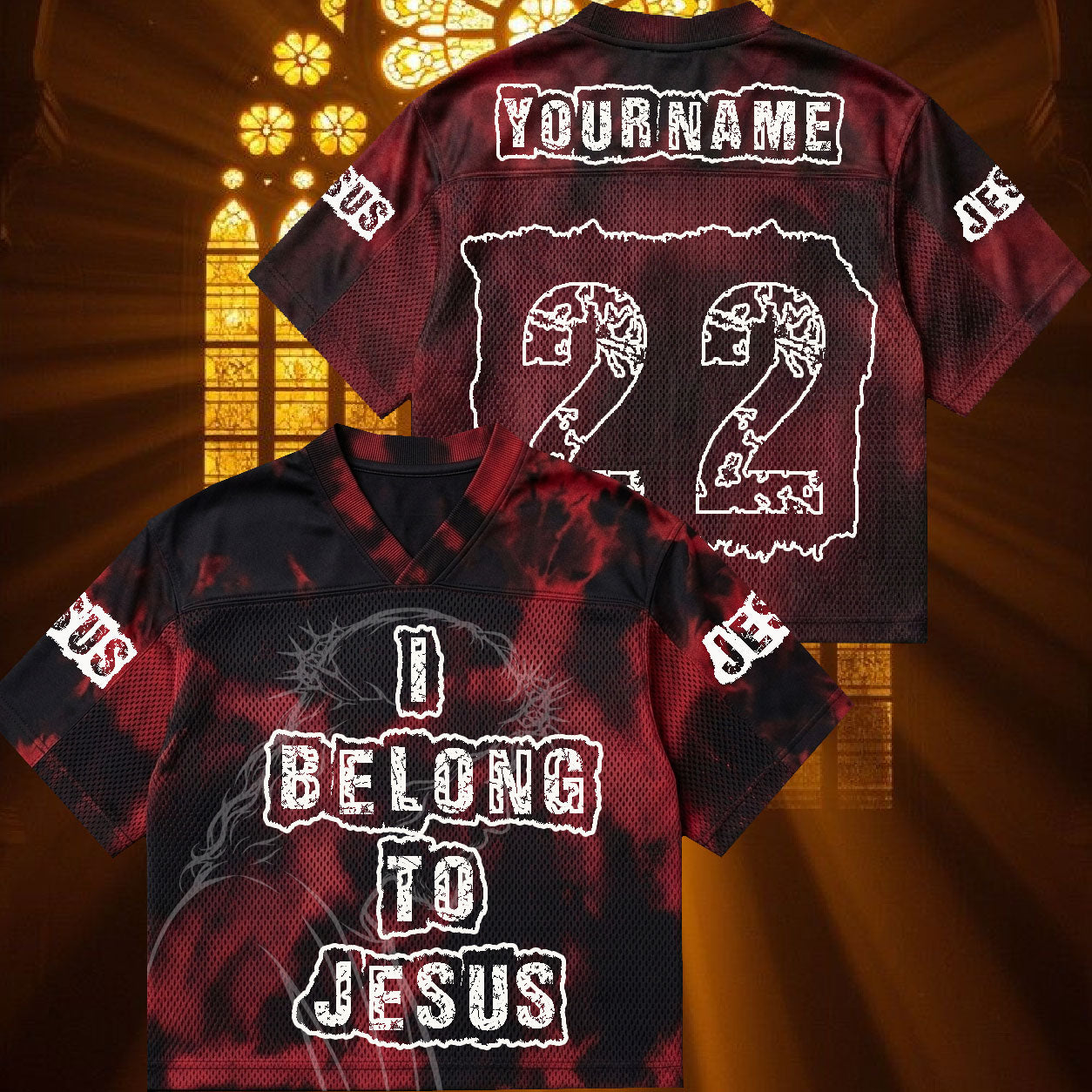 Personalized I Belong to Jesus Mesh Jersey, Custom Name and Number Christian Apparel