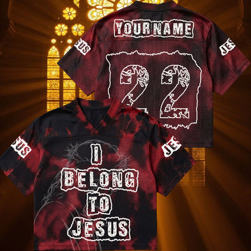 Personalized I Belong to Jesus Mesh Jersey, Custom Name and Number Christian Apparel
