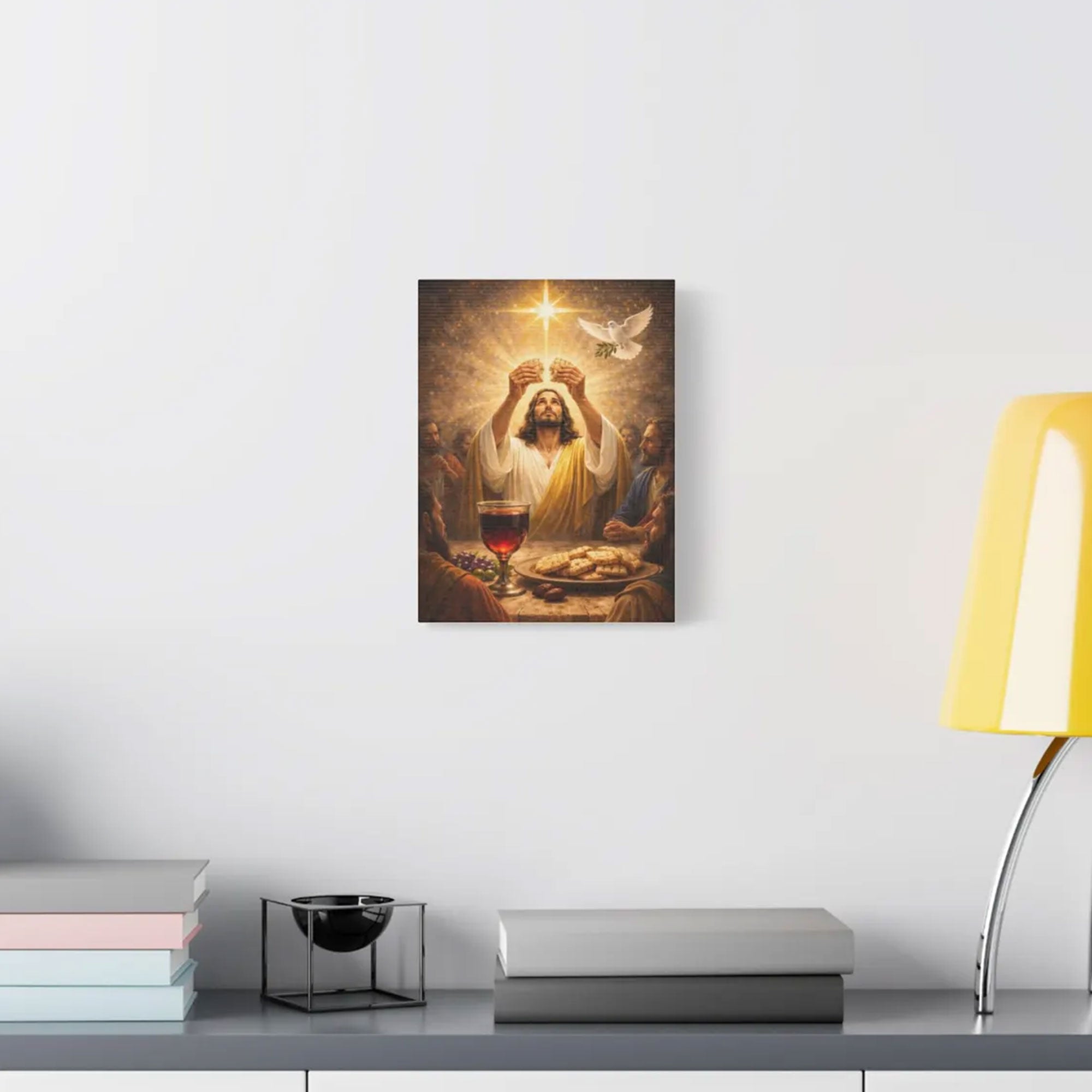 The Last Supper Communion Canvas Print, Matte Stretched Christian Wall Art, Religious Faith Home Decor