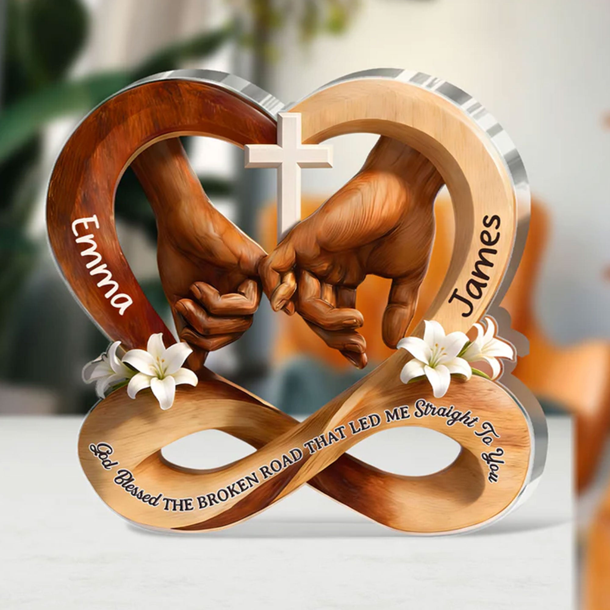 Personalized Christian Couple Acrylic Plaque, From Our First Kiss Till Our Last Breath, Anniversary Gift