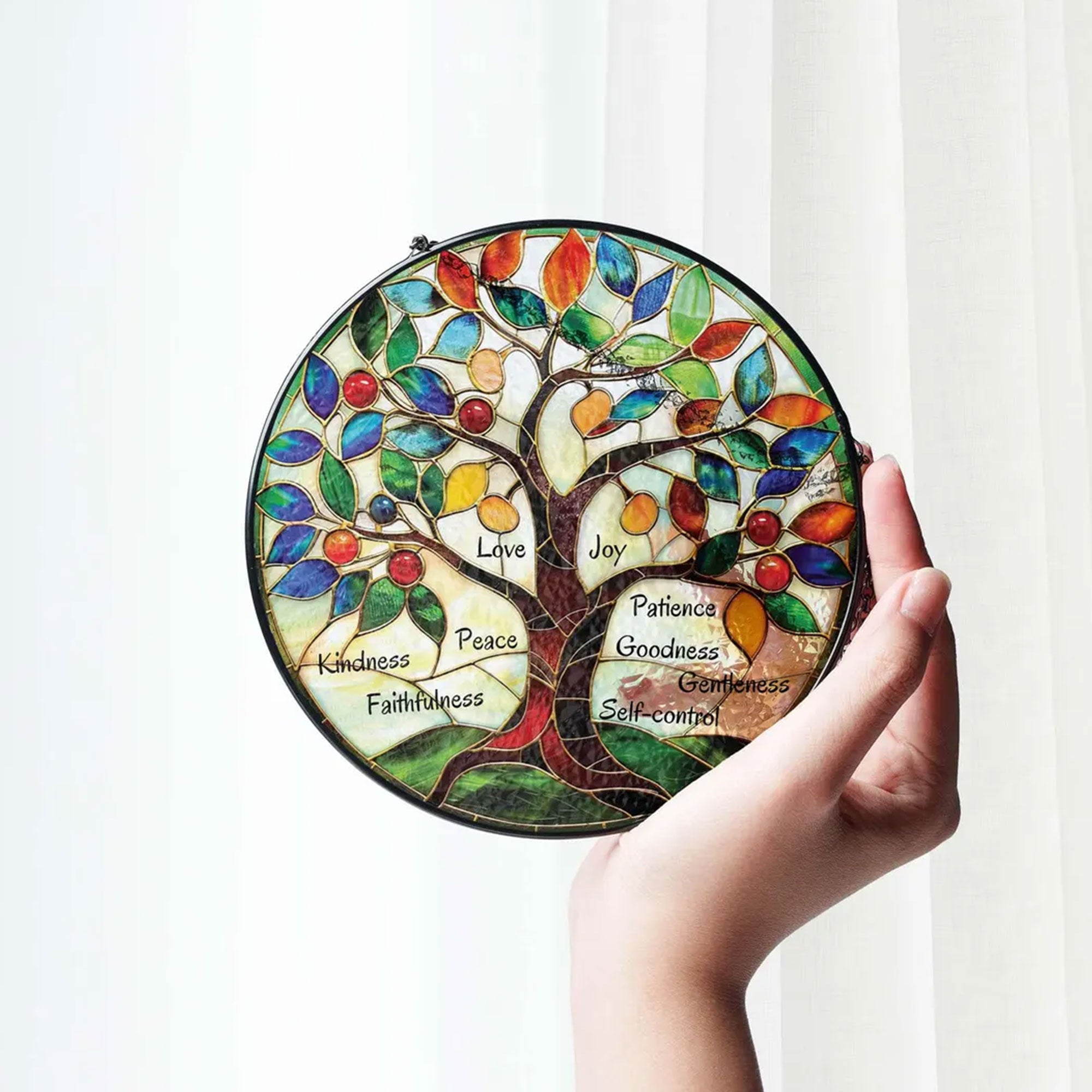 Holy Spirit Stained Glass Suncatcher, Confirmation Gift, First Communion Religious Window Hanging, Catholic Faith Gift