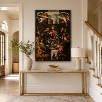 Last Supper Eucharist Canvas Print, Bread of Angels Catholic Wall Decor, Christian Faith Gift