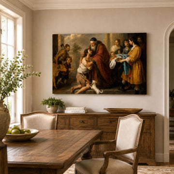 Luke 15 Prodigal Son Reunion Canvas Print, Christian Home Decor