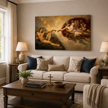 Creation of Adam Canvas Print, Christian Home Decor