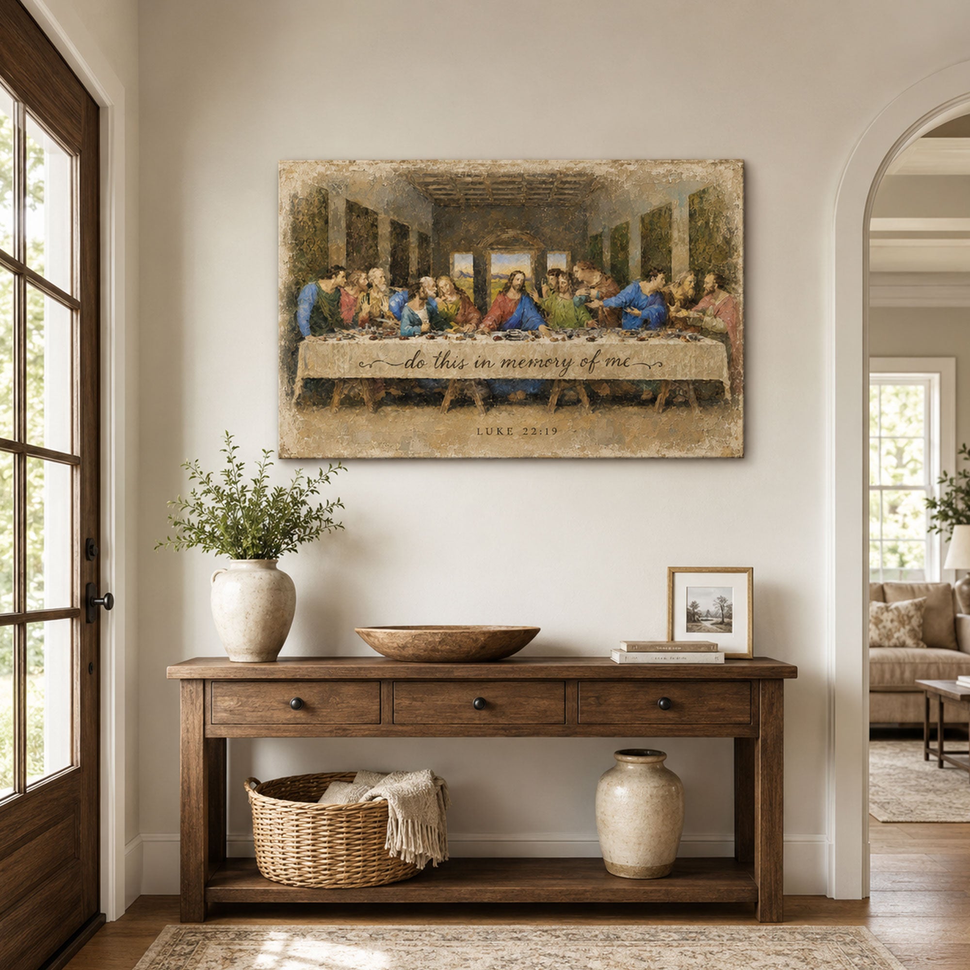 Last Supper Luke 22:19 Canvas Print, Christian Home Decor