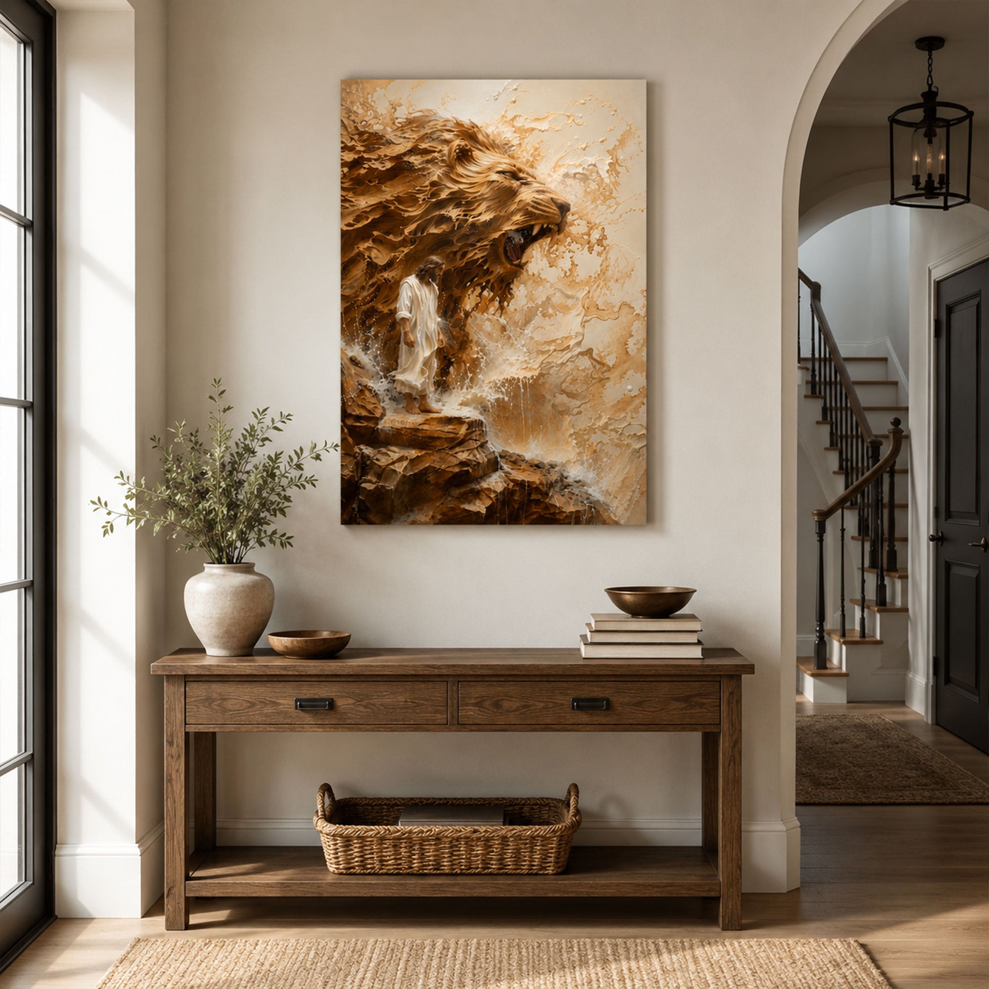 Lion of Judah Jesus Canvas Print, Christian Faith Wall Art, Religious Home Decor Gift