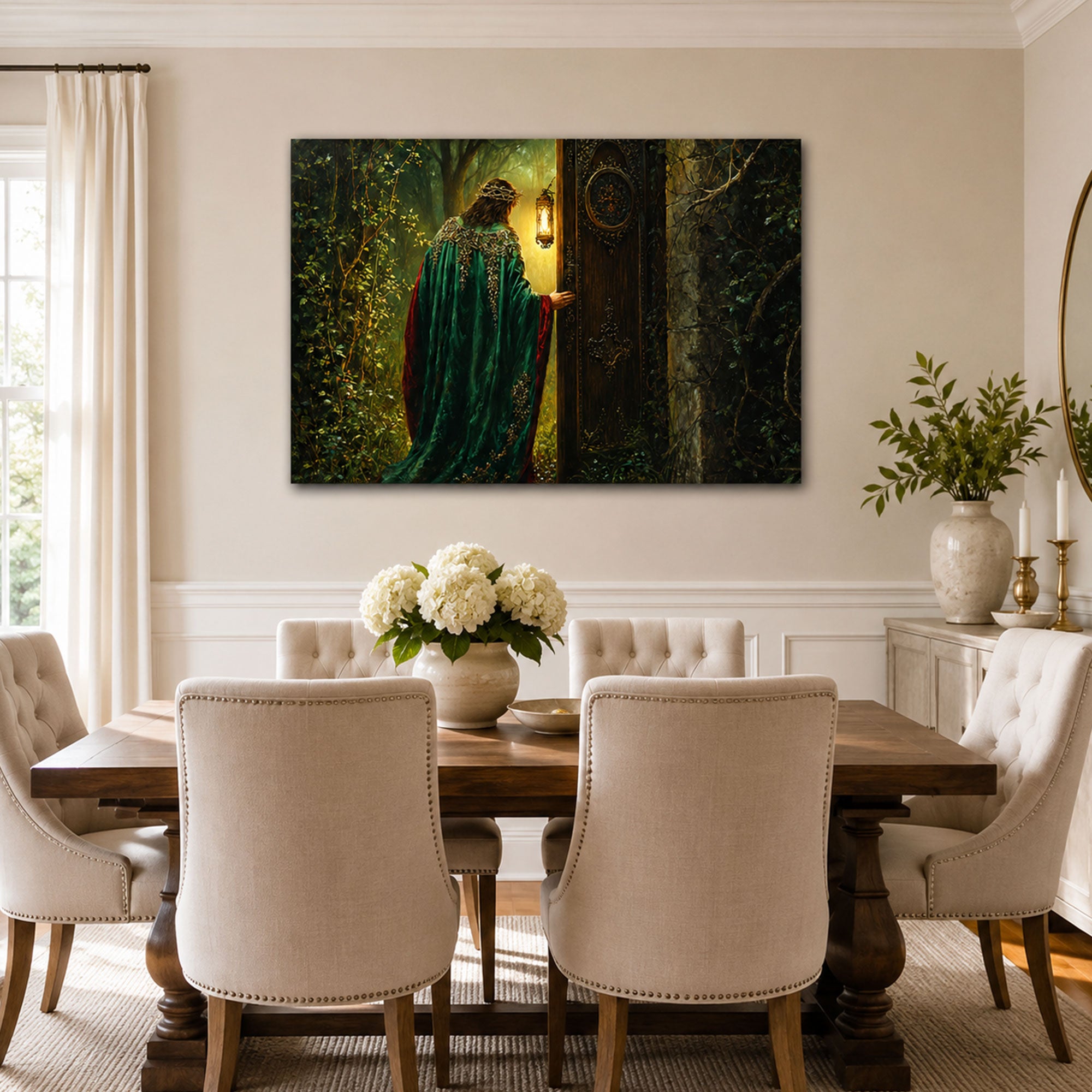 Christ at the Door with Lantern Canvas Print, Faith Home Decor