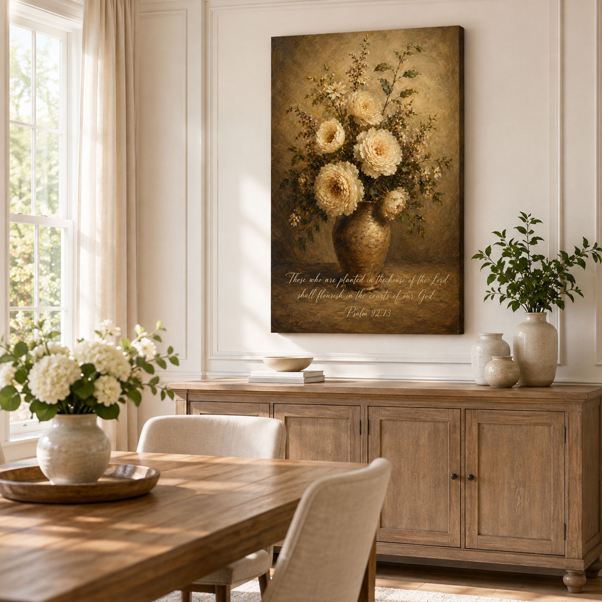 Psalm 92:13 Canvas Print, Those Who Are Planted Shall Flourish Christian Wall Decor, Faith Gift