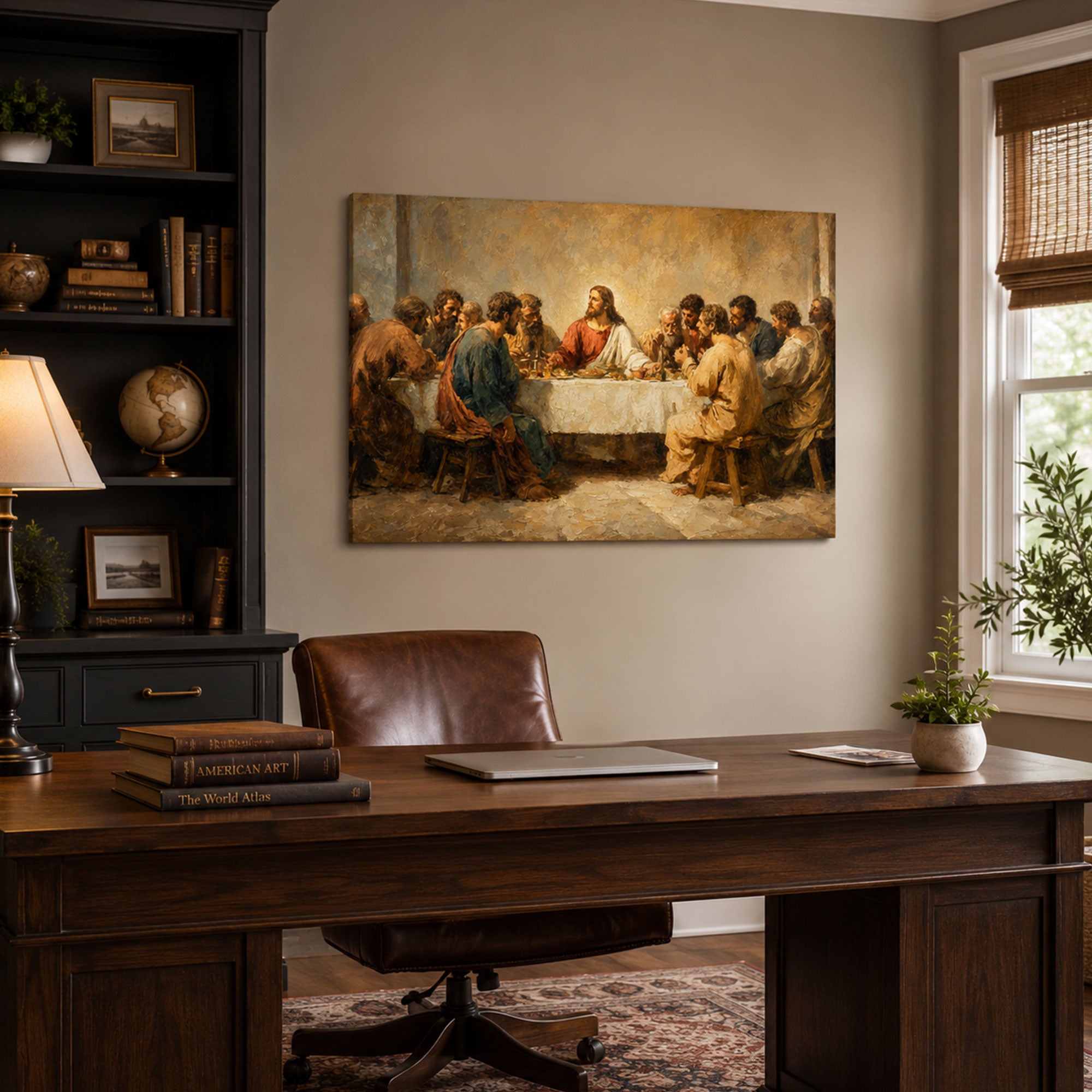 Panoramic Jesus Supper Canvas Print, Classic Religious Home Decor