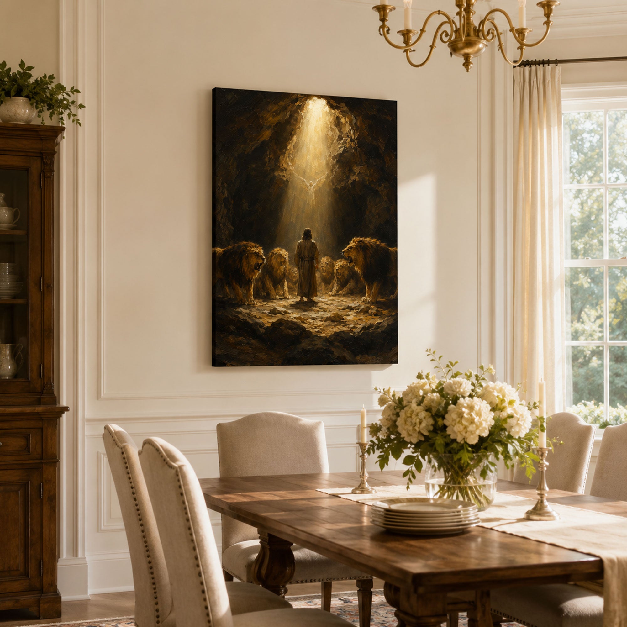 Daniel in the Lions’ Den Canvas Print, Christian Home Decor