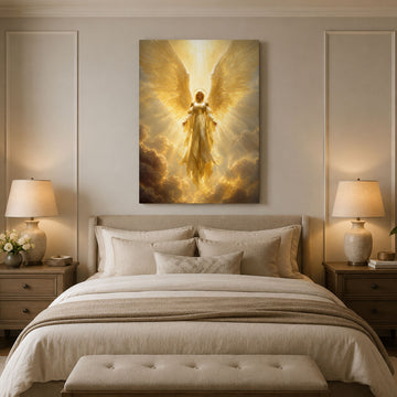 Guardian Angel Wall Art Canvas Print, Christian Angel Decor, Faith Home Gift