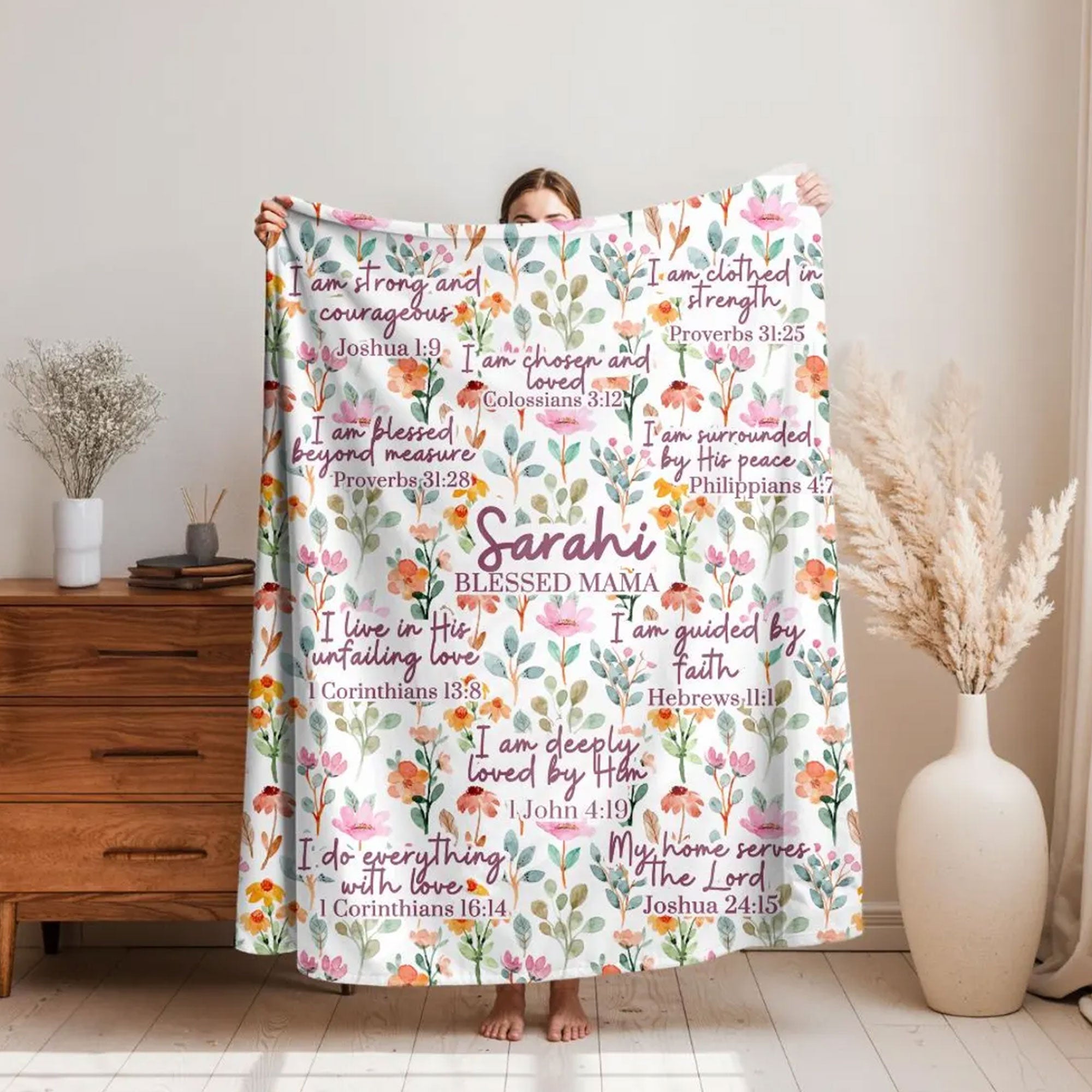 Personalized Christian Fleece Blanket for Mom, Child of God Faith Throw, Custom Name Gift Idea, Prayer Blanket, Family Gift