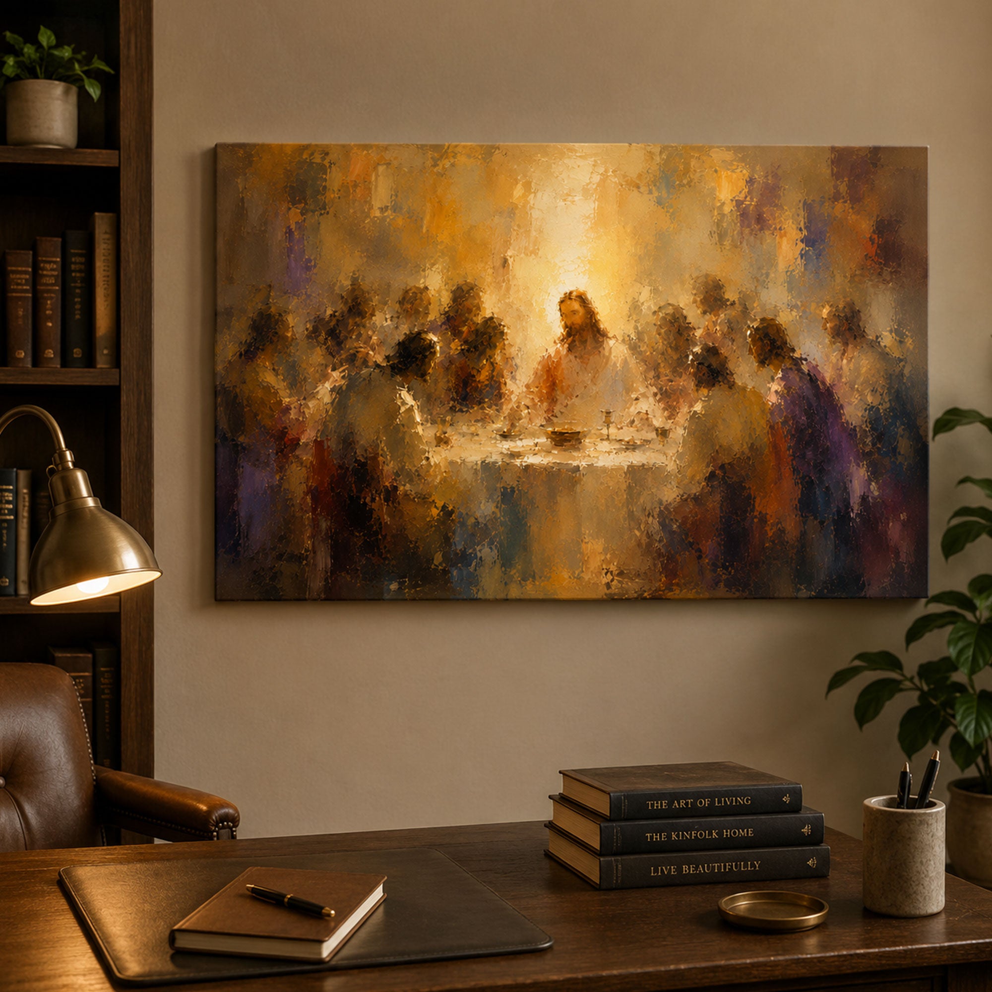 The Last Supper Canvas Print, Jesus and Disciples Christian Wall Art, Holy Communion Home Decor