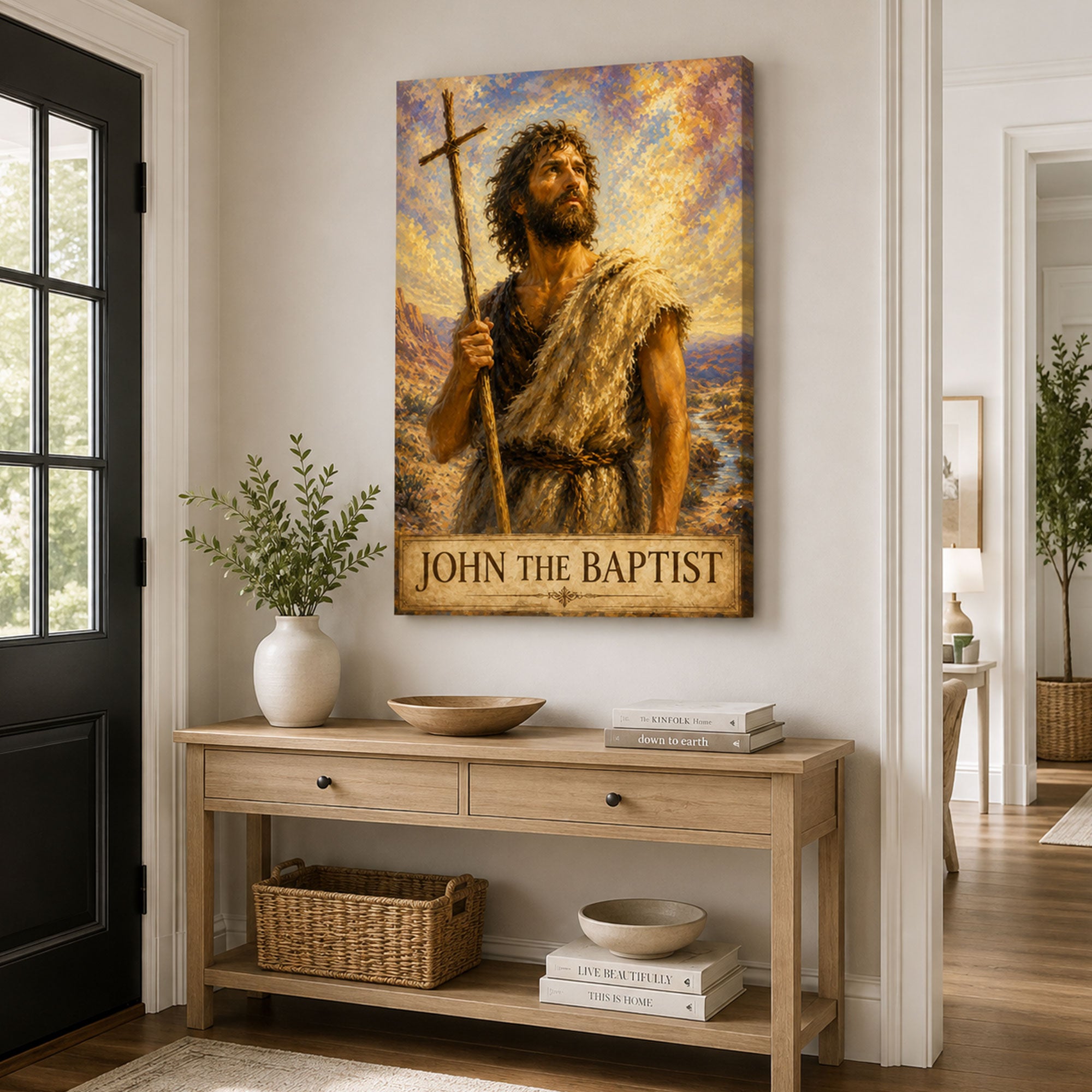 Saint John the Baptist Canvas Print, Prepare the Way Catholic Wall Decor, Christian Faith Gift