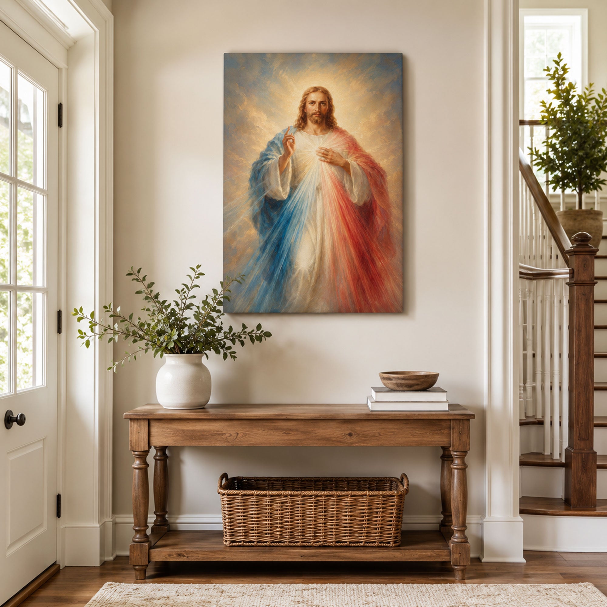 Divine Mercy Jesus Canvas Print, Catholic Home Decor