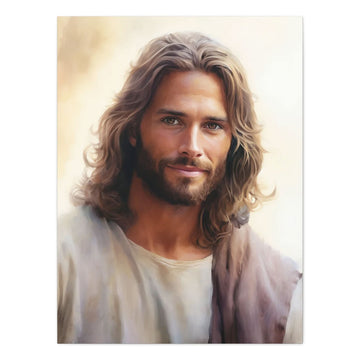 Jesus Portrait Canvas Print, Smiling Jesus Wall Art, Ready to Hang Christian Home Decor, Religious Gift