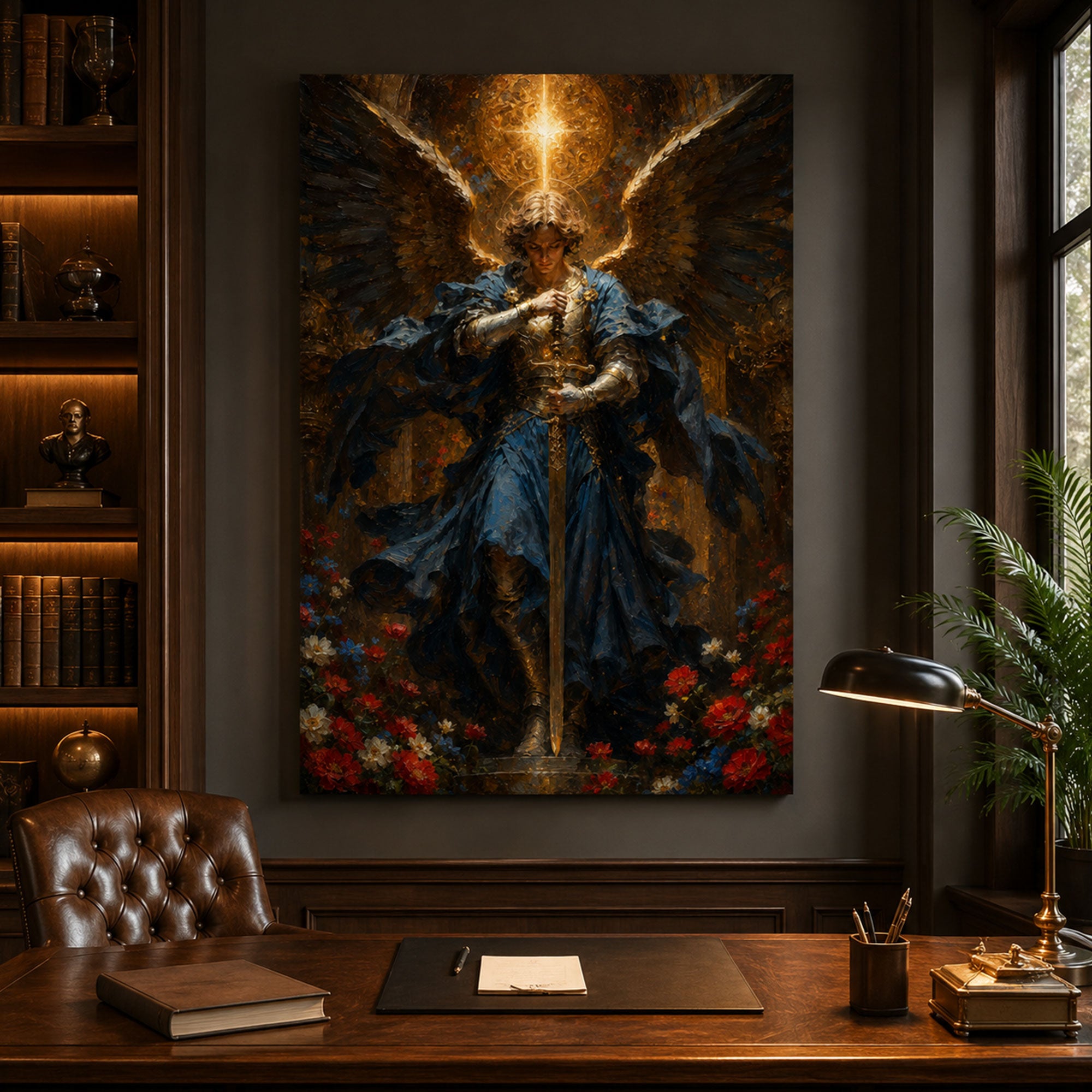 Saint Michael Archangel Canvas Print, Christian Angel Wall Art, Faith Home Decor