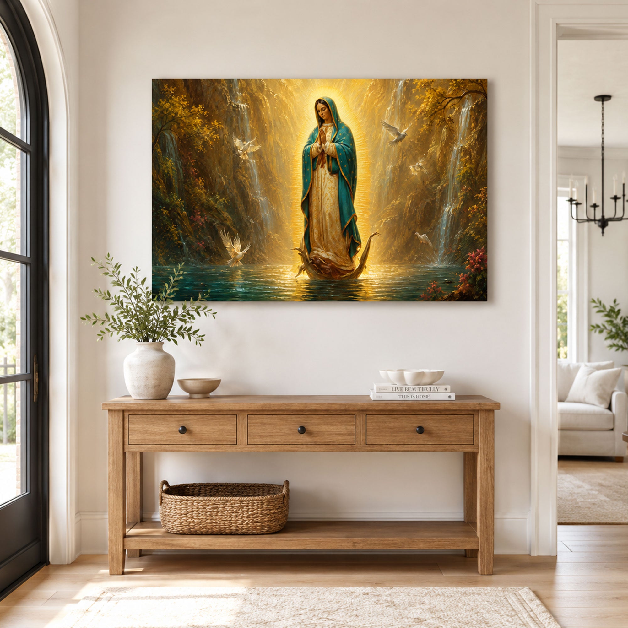 Immaculate Conception Virgin Mary Canvas Print, Catholic Wall Decor, Marian Faith Gift