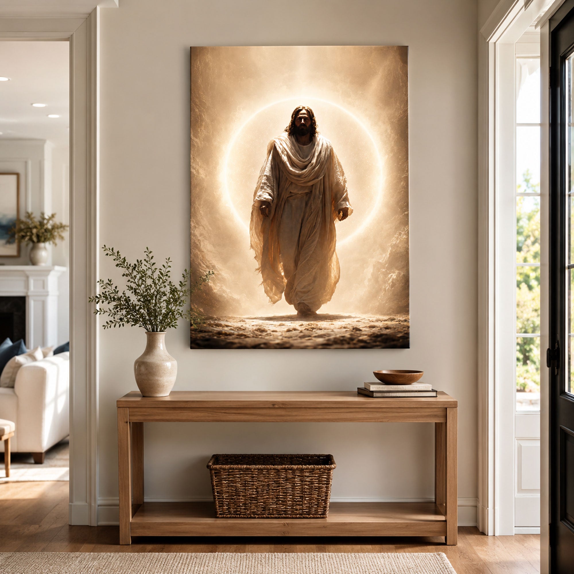 Risen Jesus Walking in Glory Canvas Print, Resurrection Christian Wall Decor, Faith Gift