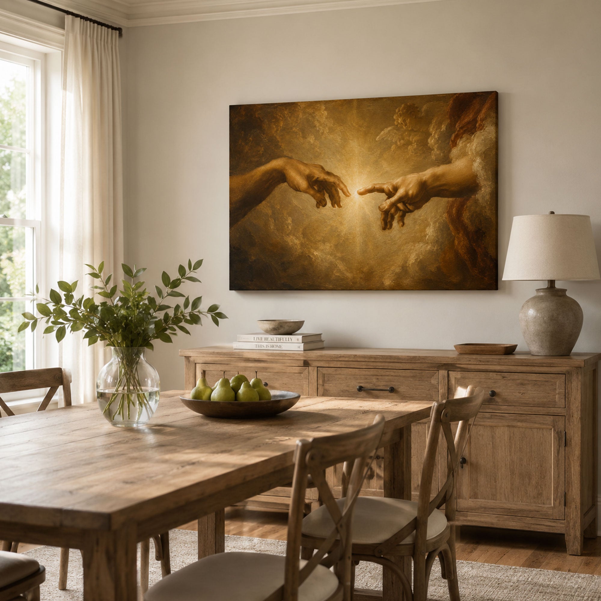 Genesis Creation of Man Canvas Print, Biblical Home Decor