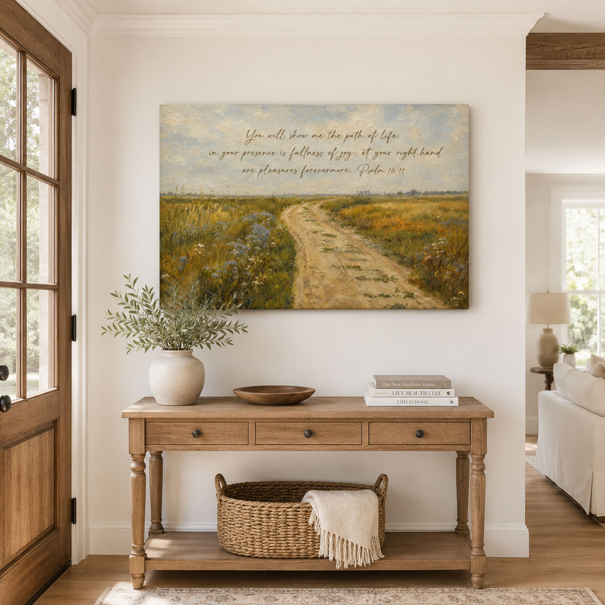 Psalm 16:11 Canvas Print, Path of Life Scripture Christian Decor