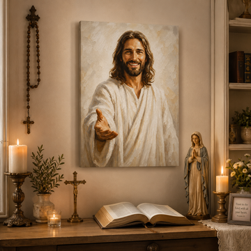 Jesus Welcoming You Canvas Print, Come to Me and Find Rest, Christian Home Decor