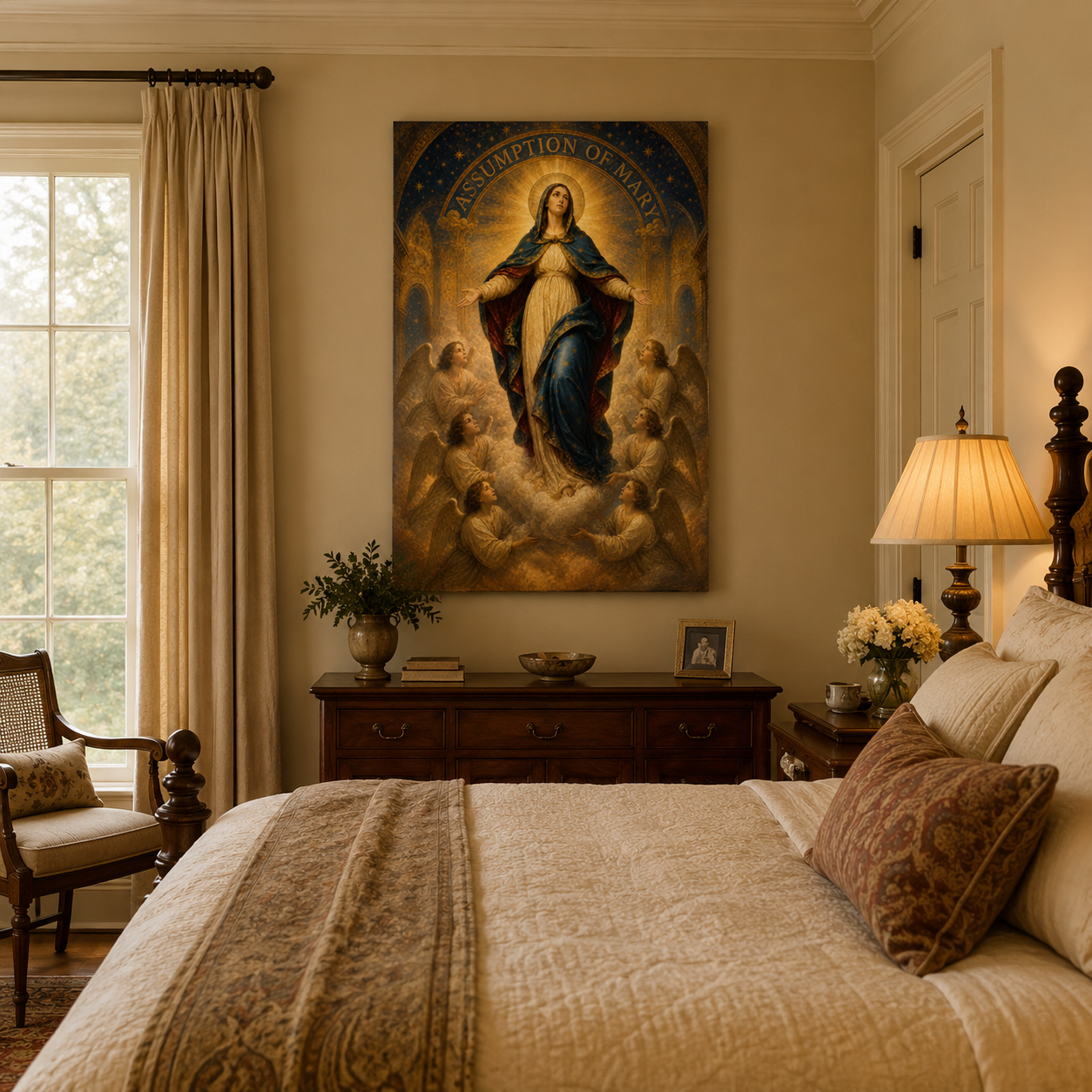 Assumption of Mary Canvas Print - Bring Blessings To Everyone Who Enters