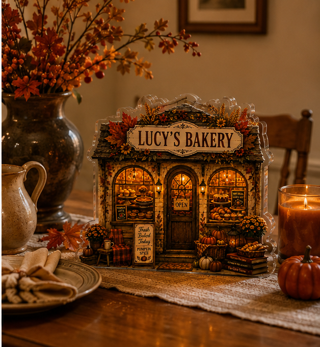 Personalized Halloween Fall Bakery Acrylic Plaque, Custom Family Bakery Sign, Cozy Autumn Home Decor